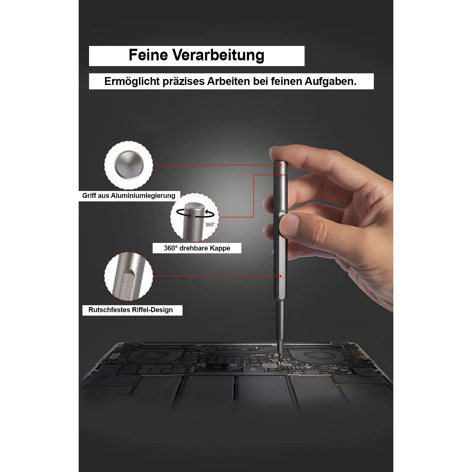 Jungengel Bit-Schraubendreher Präzisions-Schraubendreher-Set Magnetgriff Mini-Bit-Set Kompakt, (25 St), 25-Teilig, Klein & Kompakt zum Tragen, Hobby-Handwerker – Bild 3 von 5