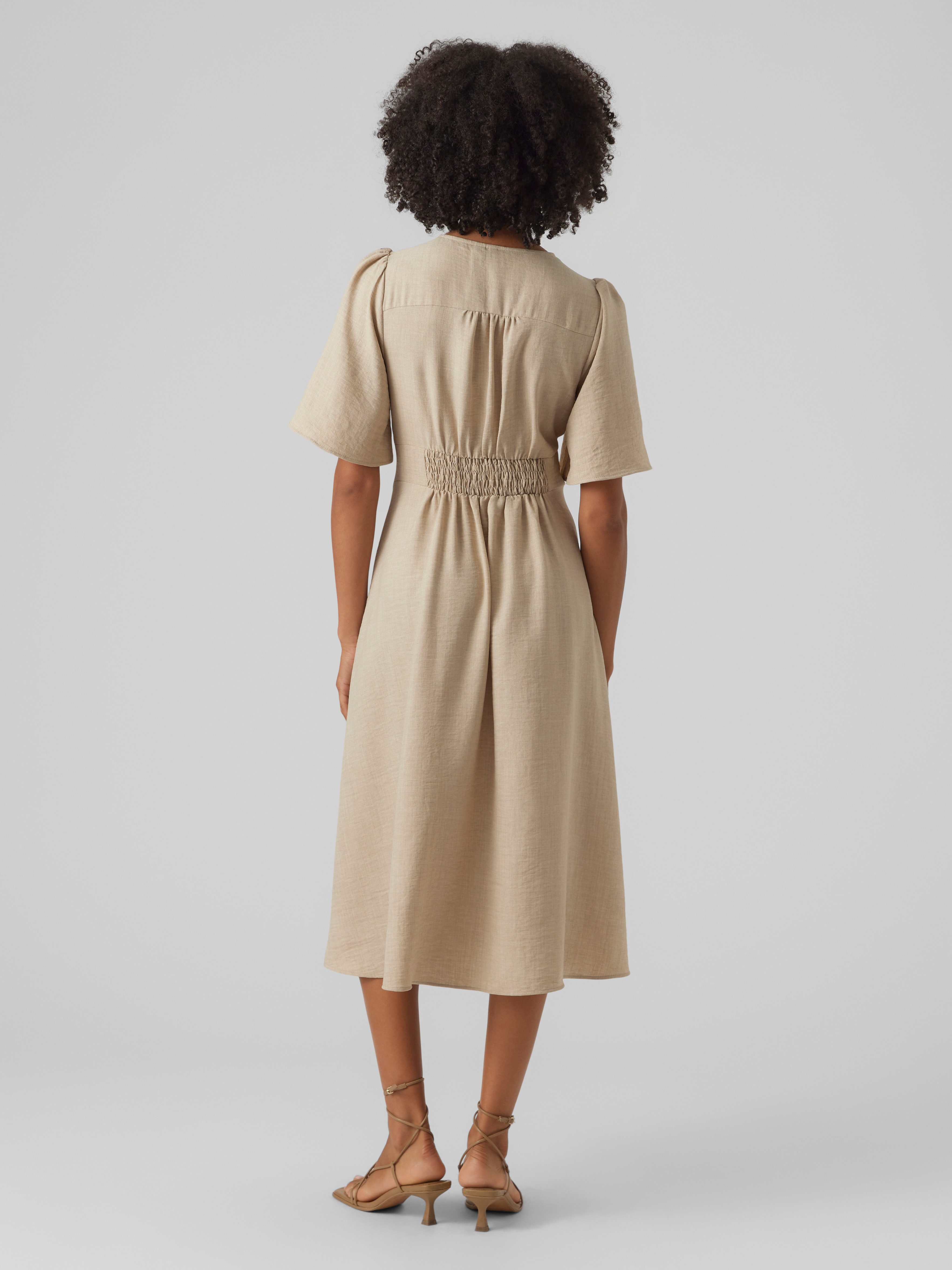 Vero Moda Midikleid VMMELANEY 2/4 BLK DRESS WVN NOOS Sommerkleid günstig online kaufen