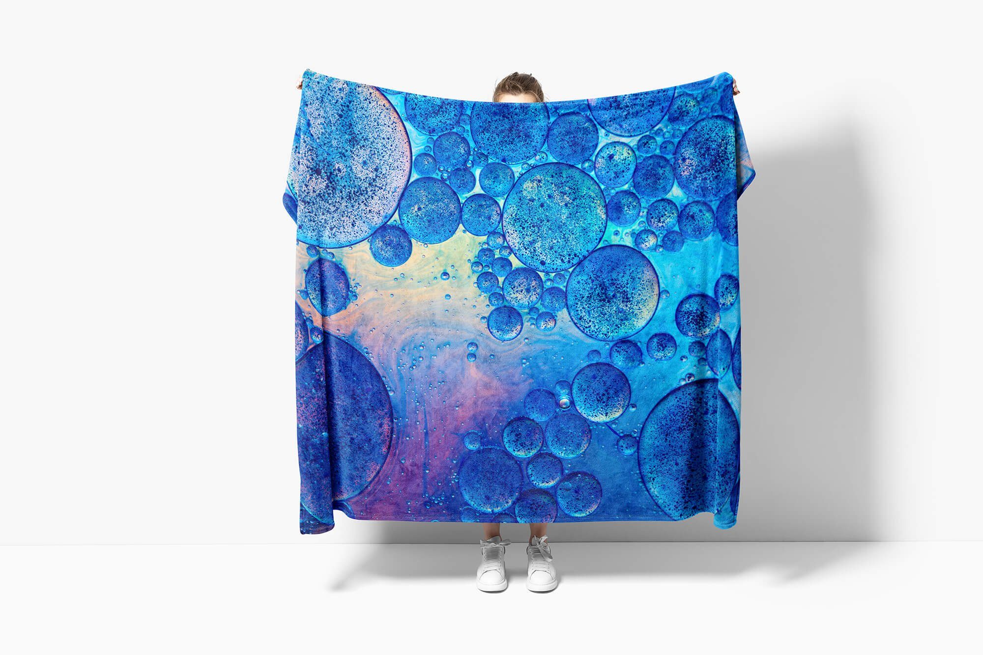 Kuscheldecke Handtuch (1-St), Nahaufnahme Art mit Kun, Sinus Wasserblasen Baumwolle-Polyester-Mix Handtuch Strandhandtuch Saunatuch Fotomotiv Handtücher