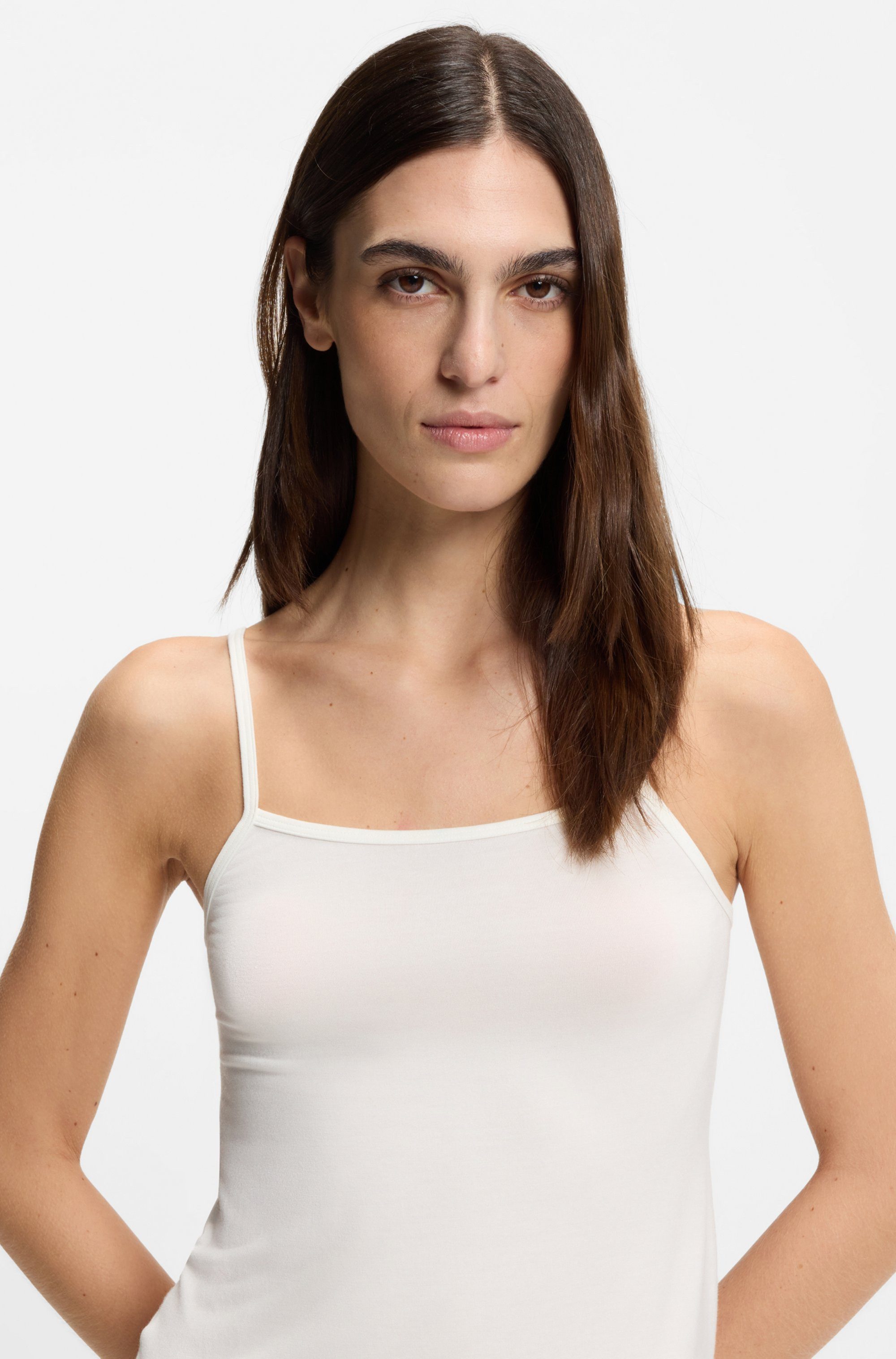 BOSS Spaghettitop aus Stretch-Jersey mit verstellbaren Riemchen