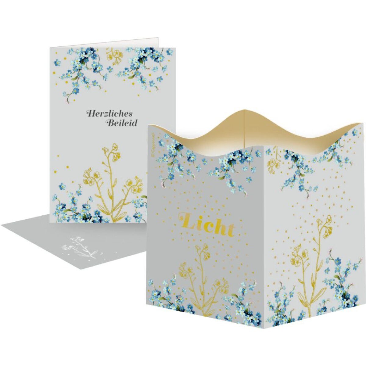 Coppenrath Grußkarten Coppenrath Verlag Windlicht-Trauerkarten Vergiss mein nicht, 1 Stück