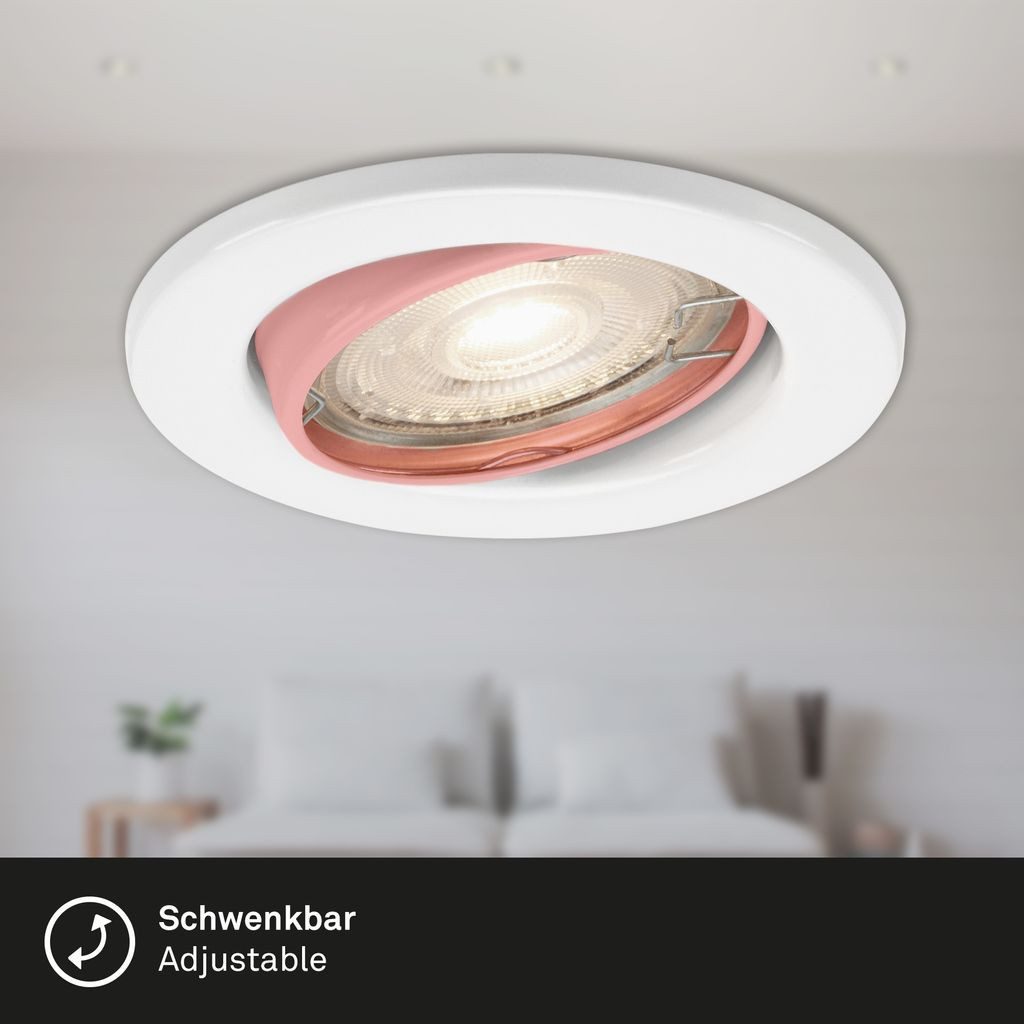 Briloner Leuchten LED Einbaustrahler 7147-036, LED wechselbar, 2700K - Extra-Warmweiß, Einbauleuchte 3er SET schwenkbar IP23 Ø 8,6cm