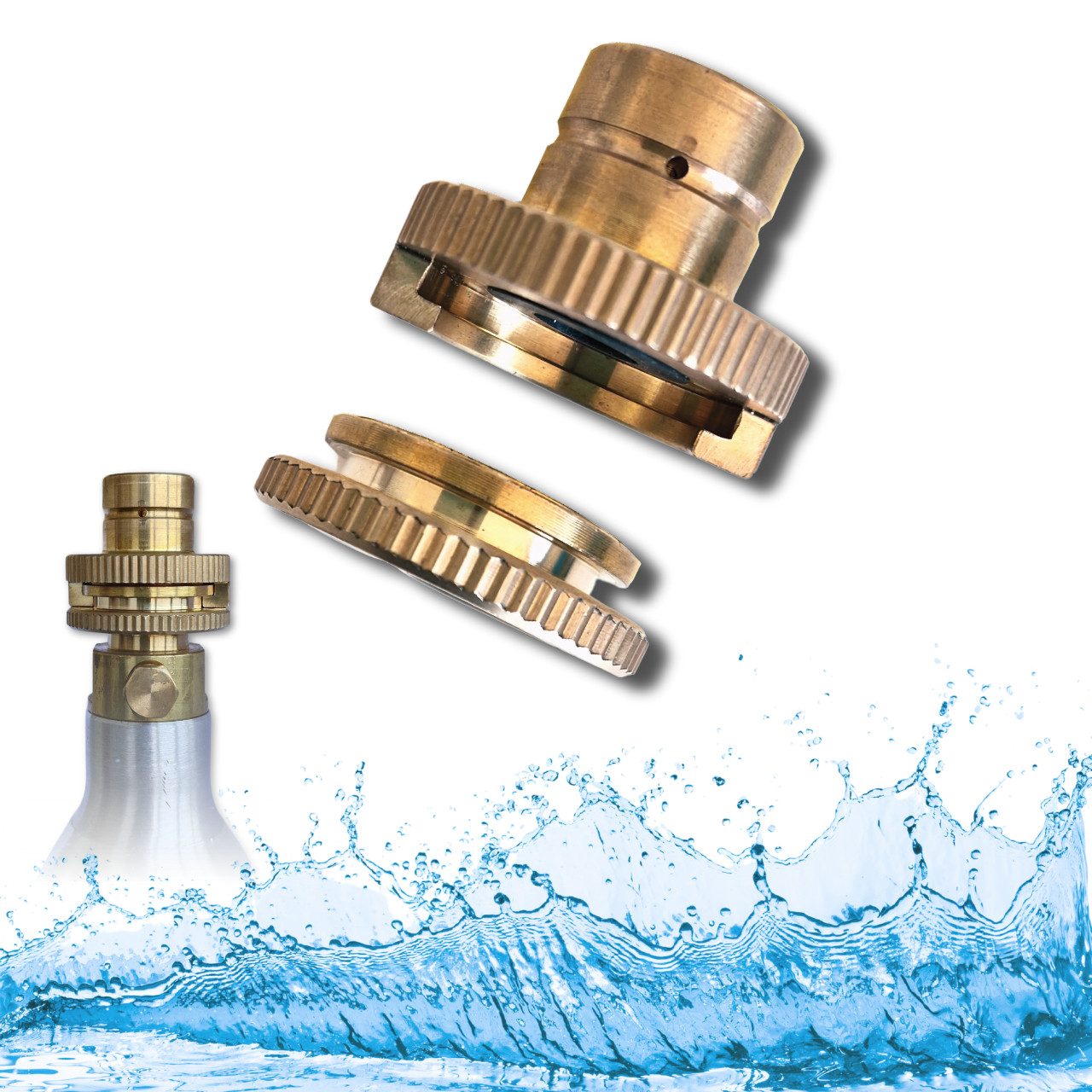 Wassersprudler Quick-Adapter 2.0 für CO2 Wassersprudler kein Umbau, Messing, 2-teilig