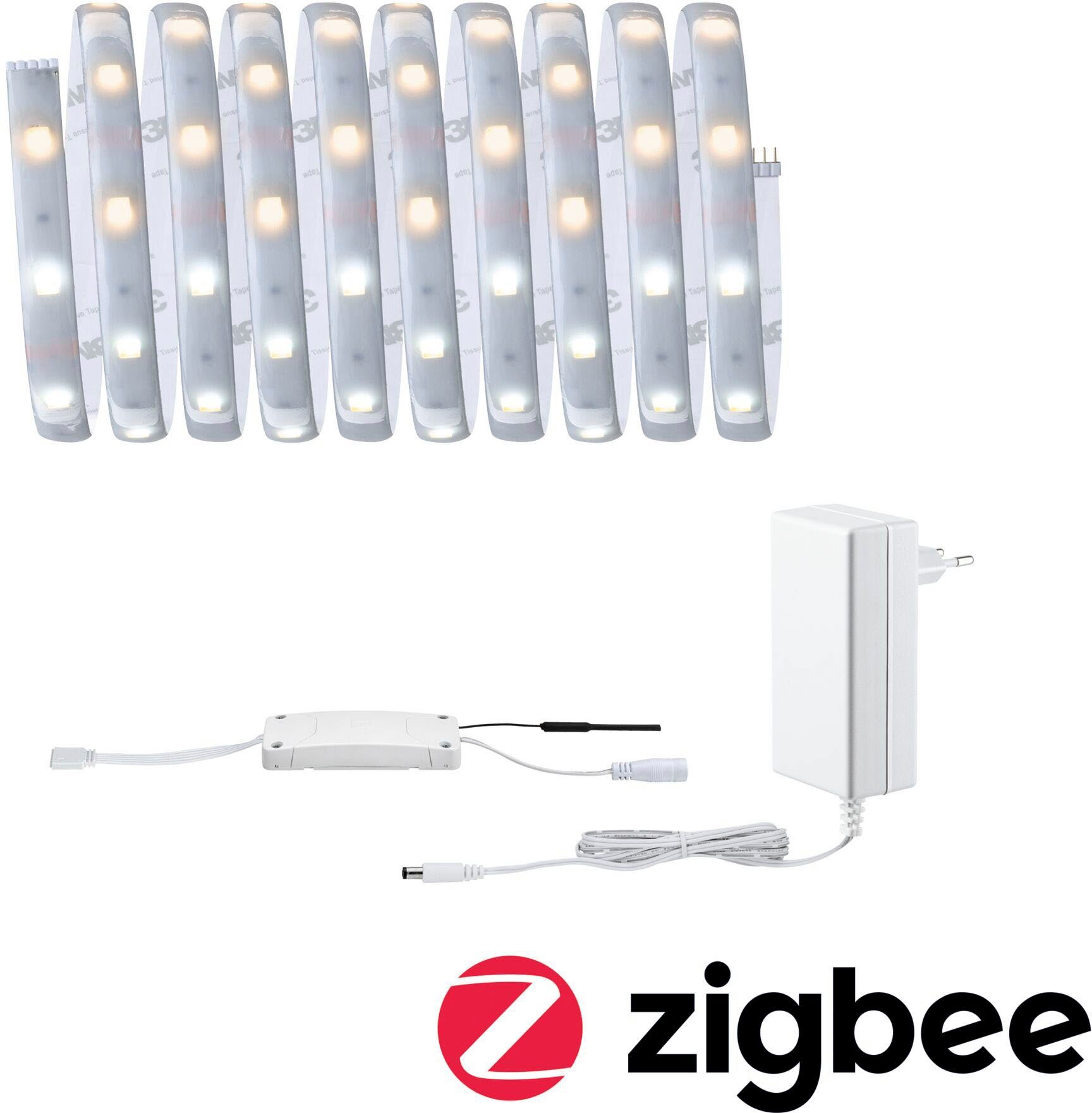 250 Basisset beschichtet 1-flammig, 810 810lm, 12W Paulmann LED-Streifen White, MaxLED 3m, Zigbee IP44 Smart Tunable Home