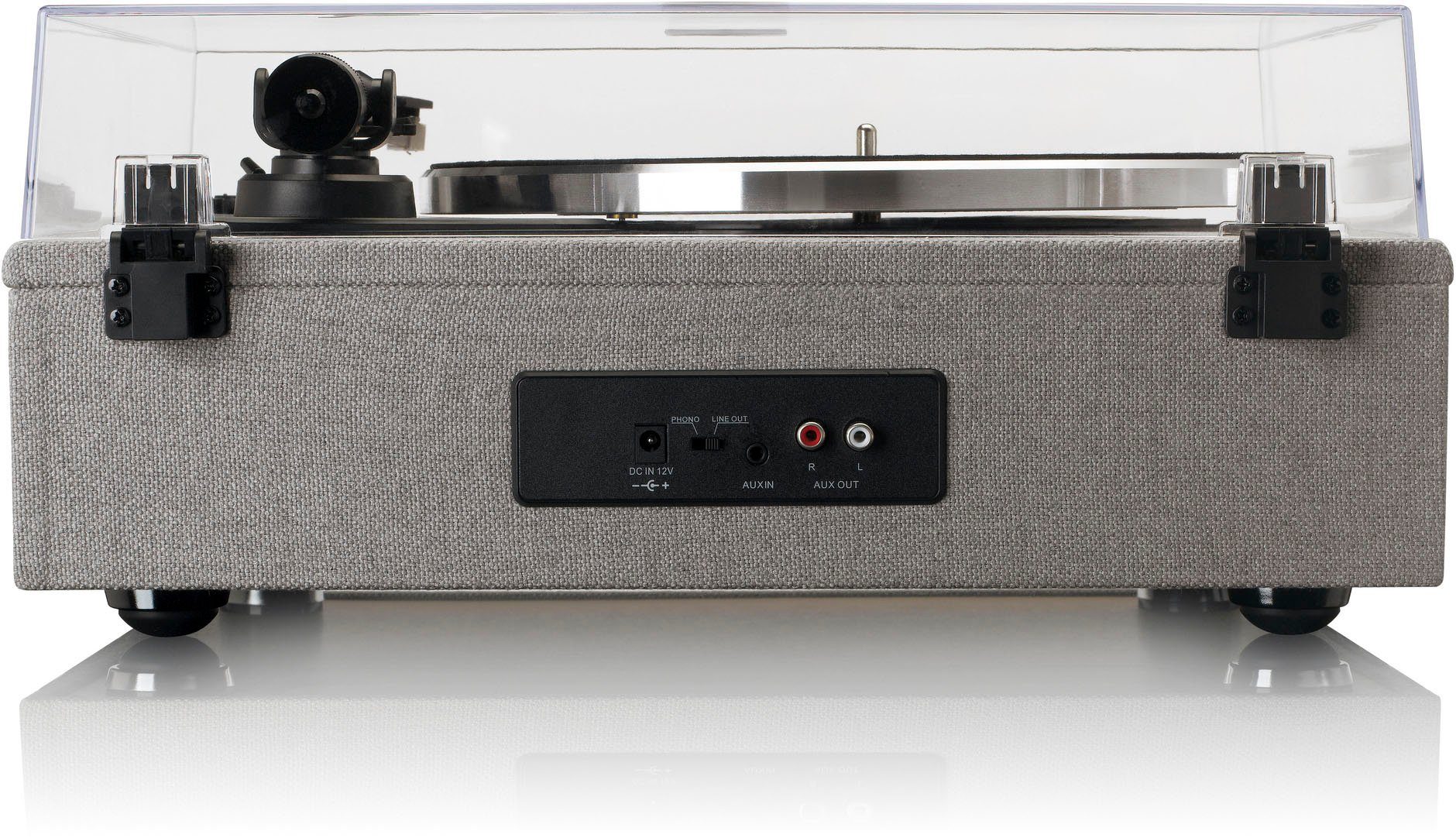 Lenco LS-440 Plattenspieler (Riemenantrieb, Bluetooth, Grau eingebauten mit Lautsprechern) 4
