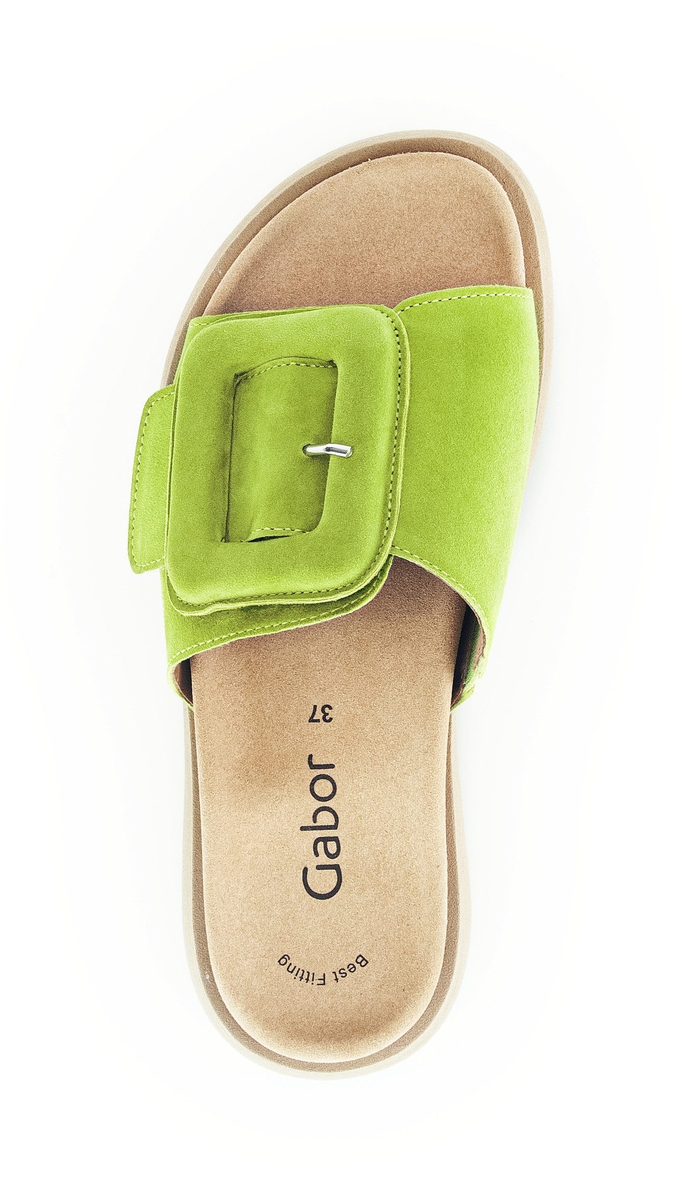 Gabor Pantolette, Plateau, Sommerschuh, Schlappen mit großer Zierschnalle