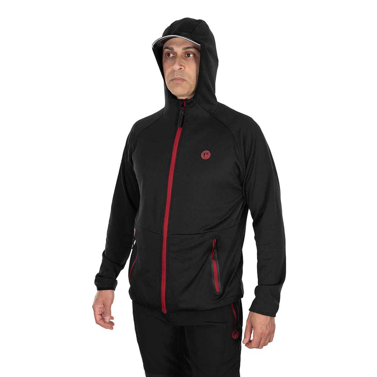 Fox Rage Kapuzenpullover Fox Rage Pro Series Technical Zip Hoodie mit Kapuze Herren Schwarz