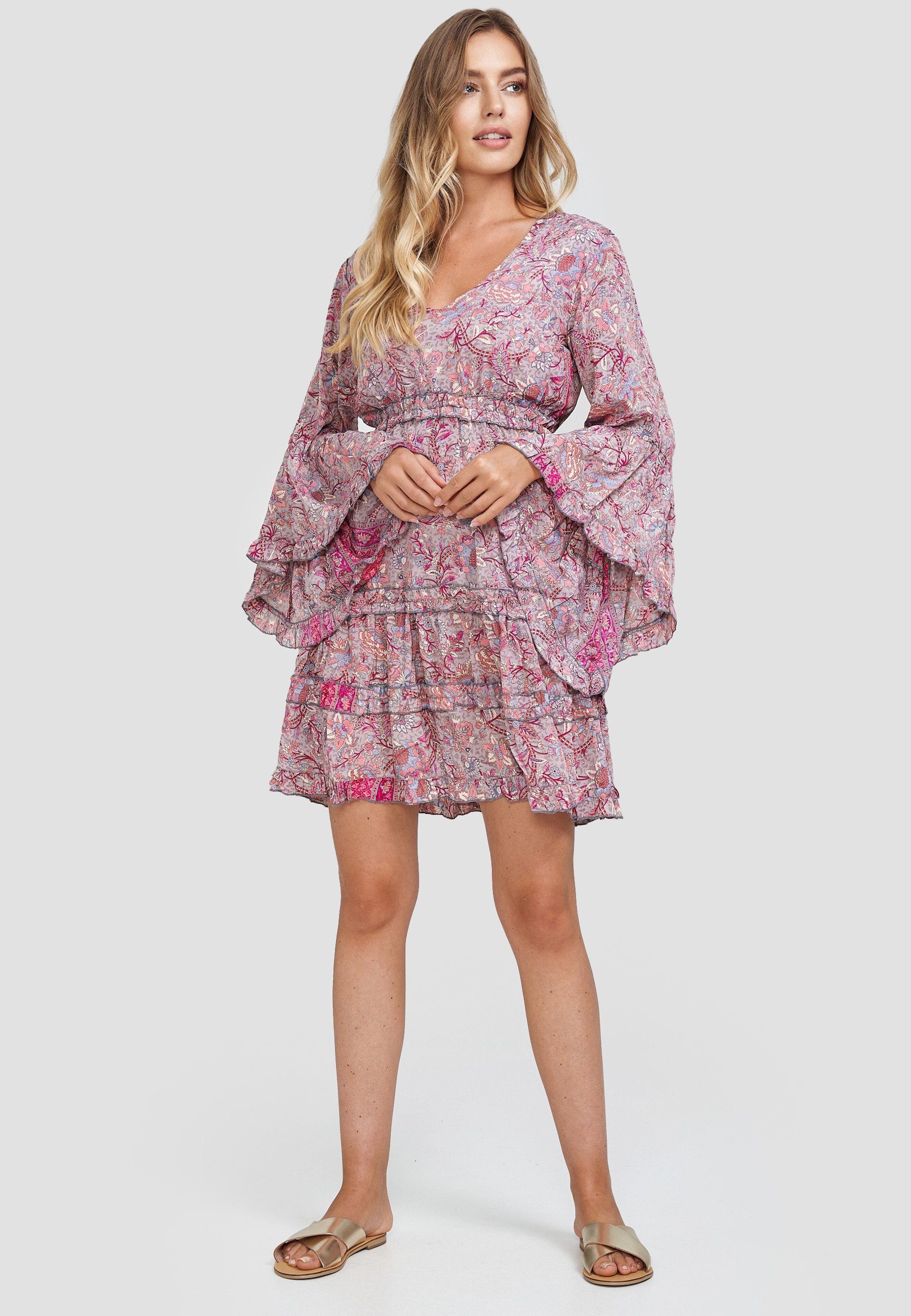 Decay Jerseykleid in verspieltem Design rosa | Jerseykleider
