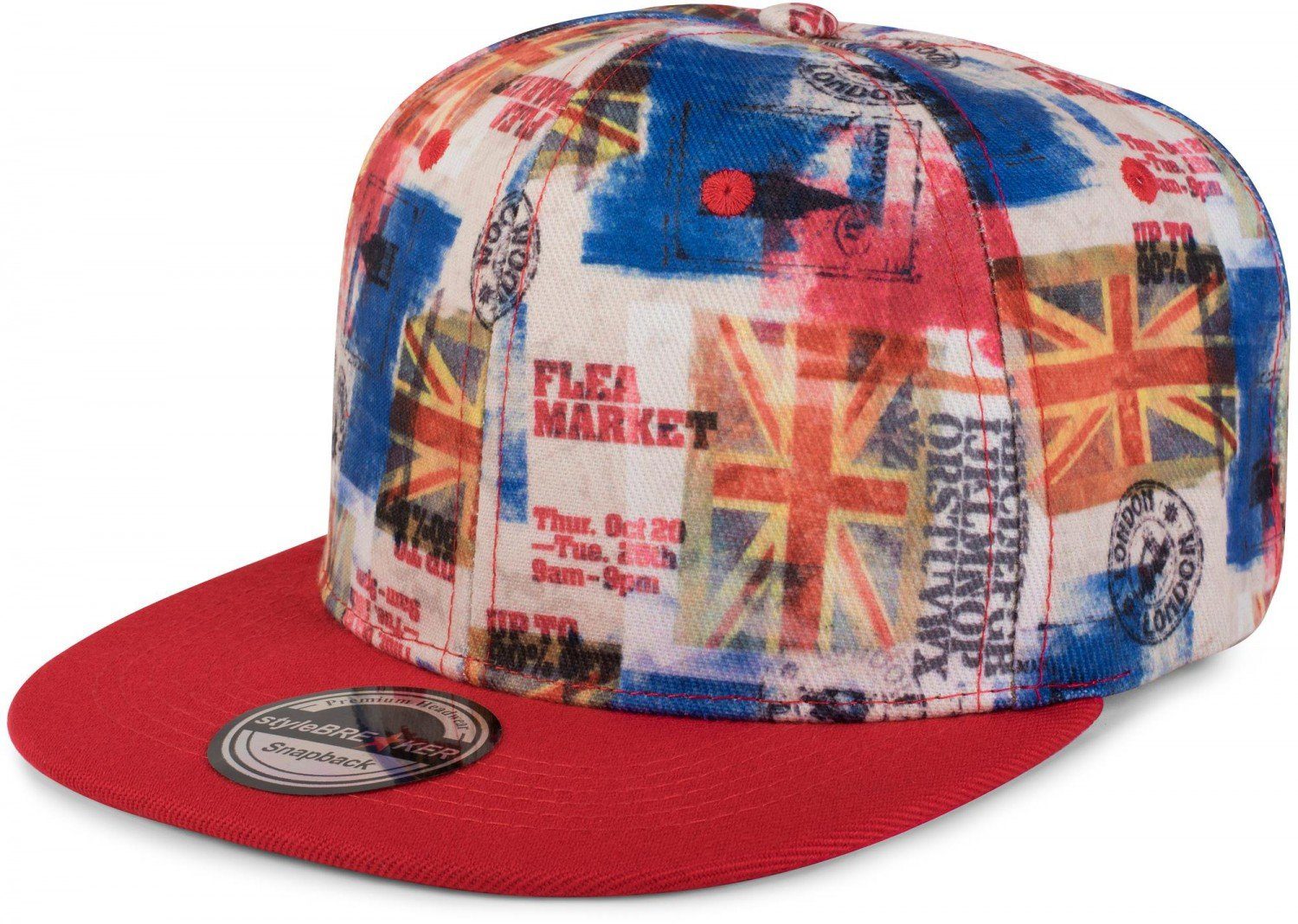 styleBREAKER Snapback Cap Cap mit Snapback Print Städte (1-St)