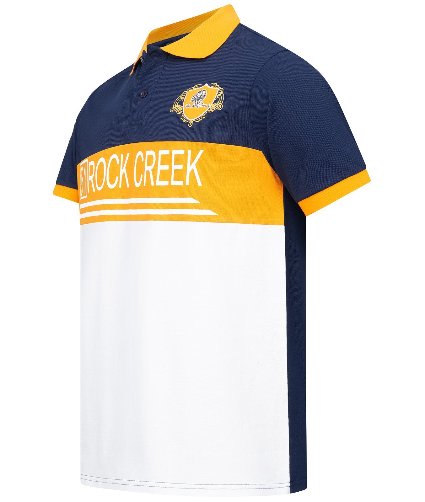 H-306 T-Shirt Herren Polokragen Creek mit Poloshirt Rock Navy