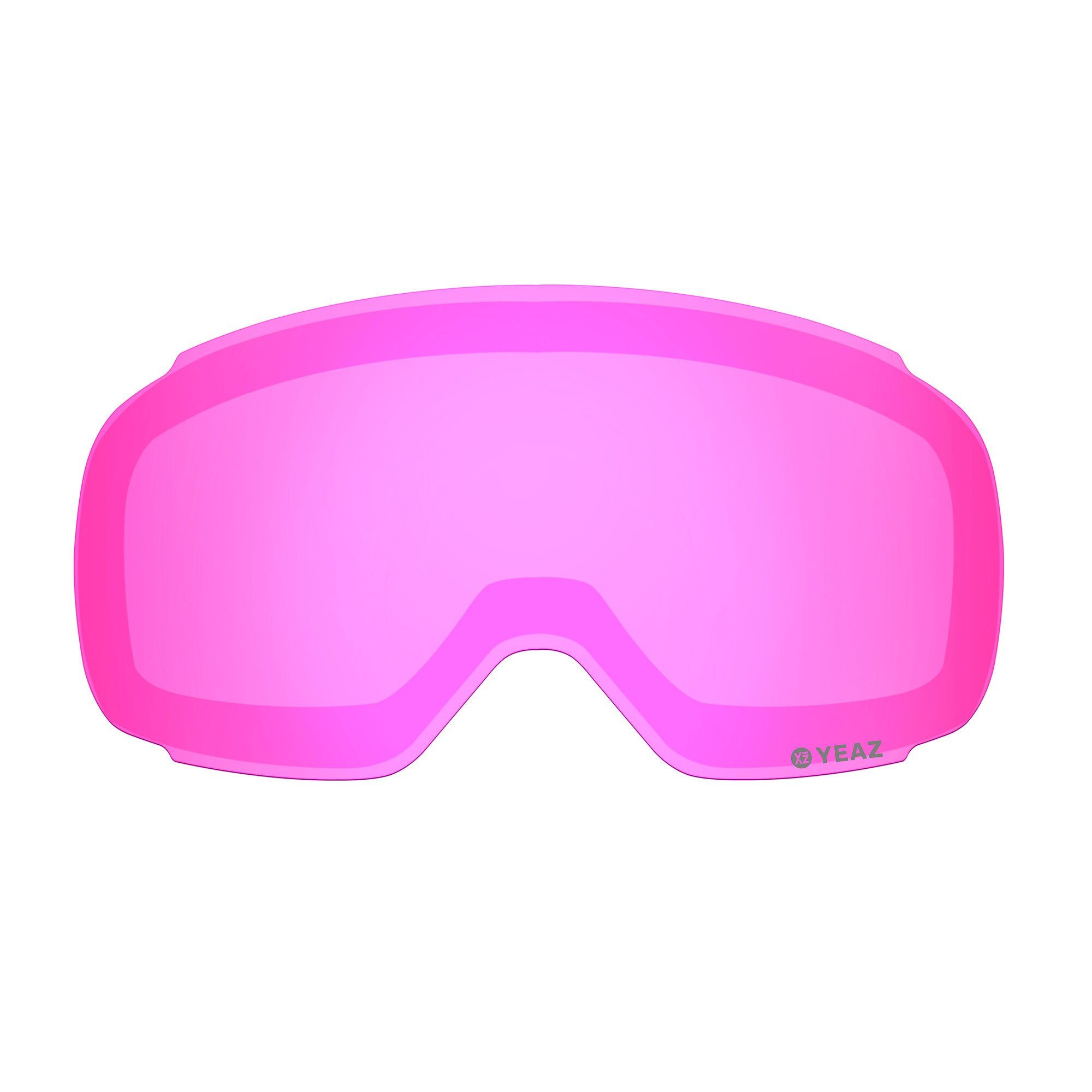 YEAZ Skibrille TWEAK-X Wechselglas für Ski- Snowboardbrille, Magnetisches Wechselglas pink verspiegelt
