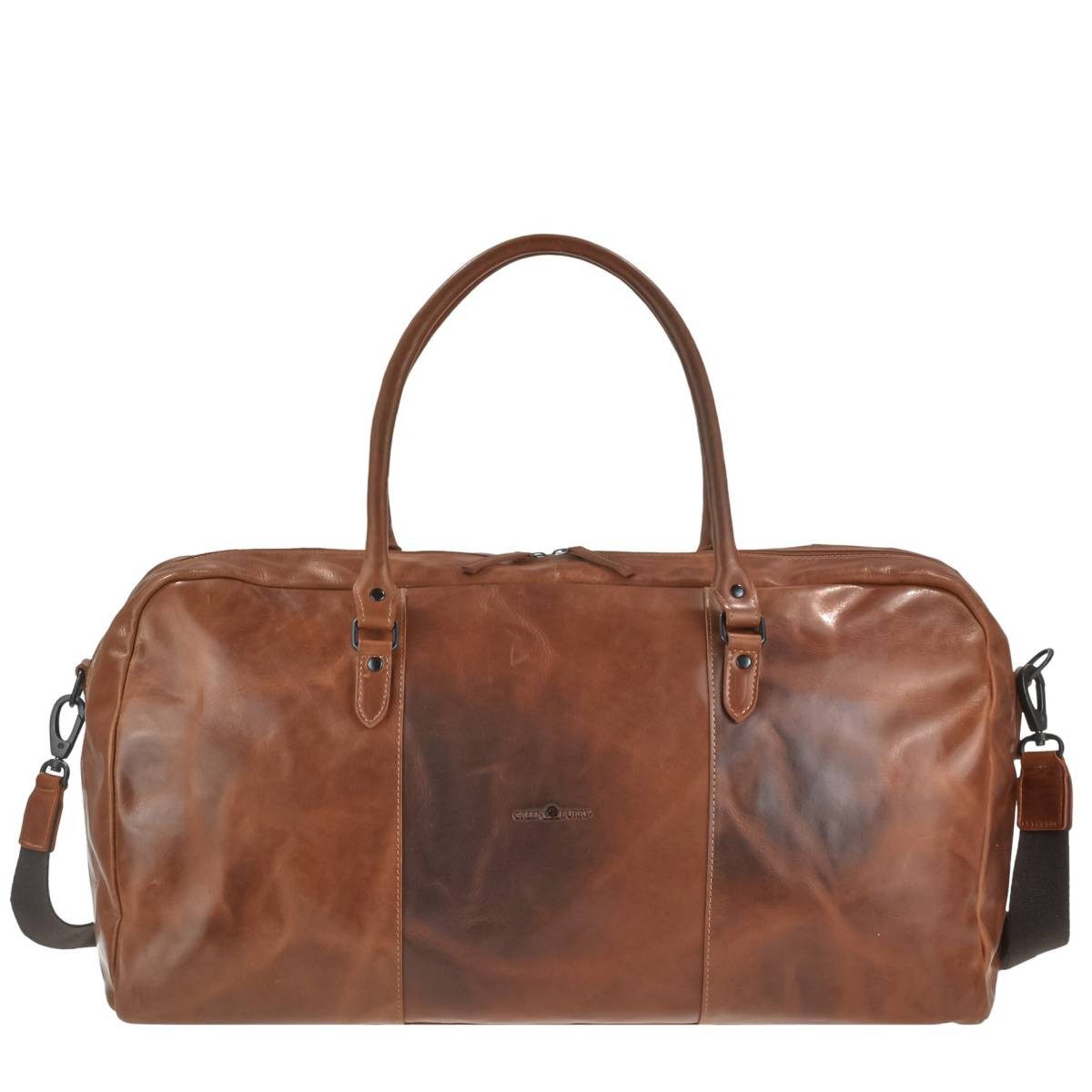 Greenburry Reisetasche "Newport" Leder Reisetasche, Weekender 55x26x26cm, Sporttasche, Leder