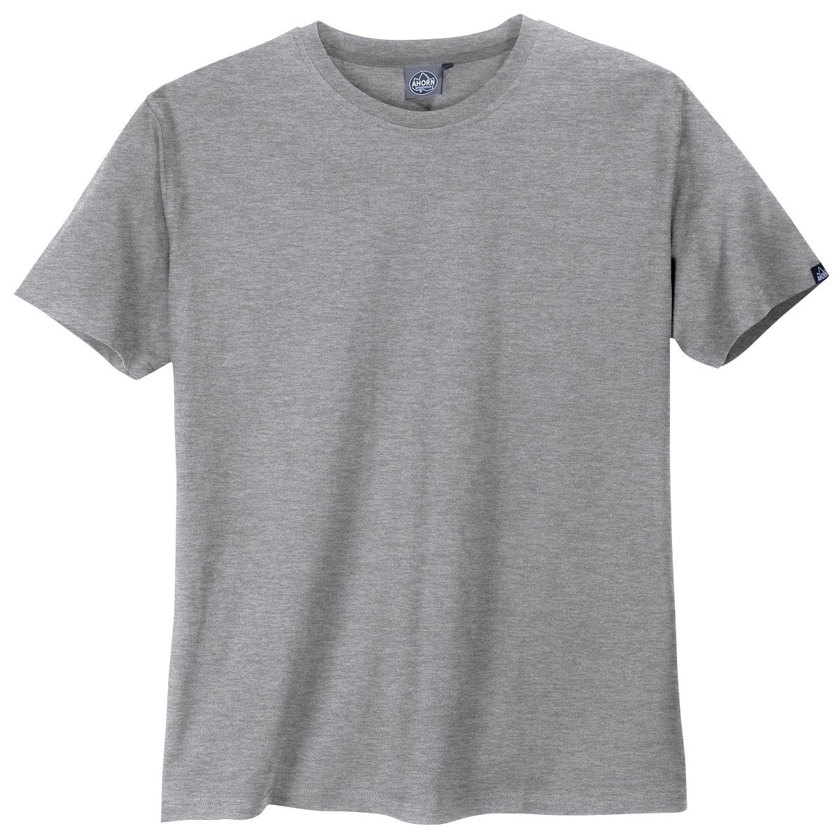 melange Ahorn T-Shirt Rundhals grau Rundhalsshirt Sportswear Große Größen SPORTSWEAR AHORN Basic