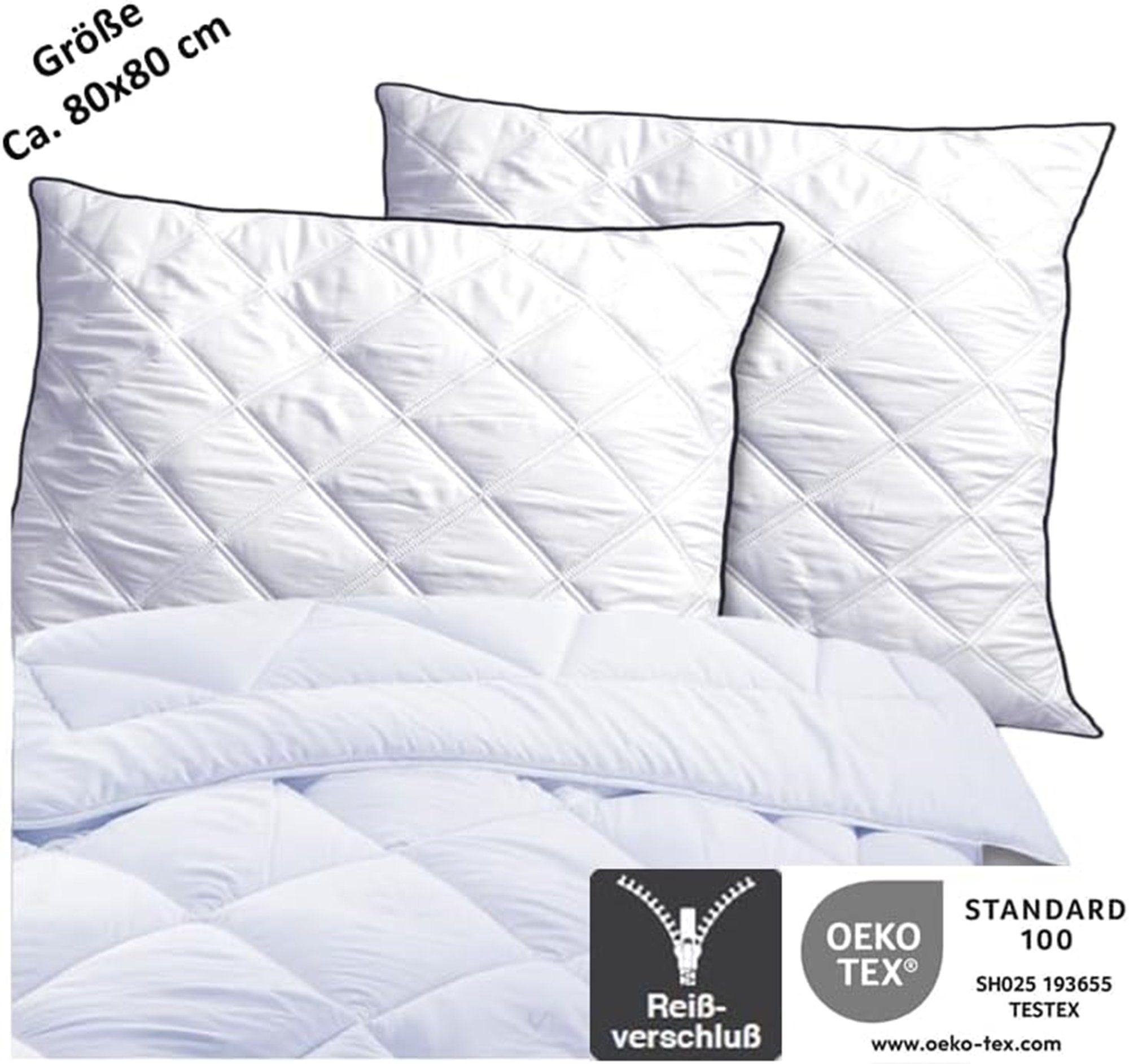 Brilliant Kopfkissen 2-er Set / antiallergisch/ gesteppt / Premium, Füllung günstig online kaufen