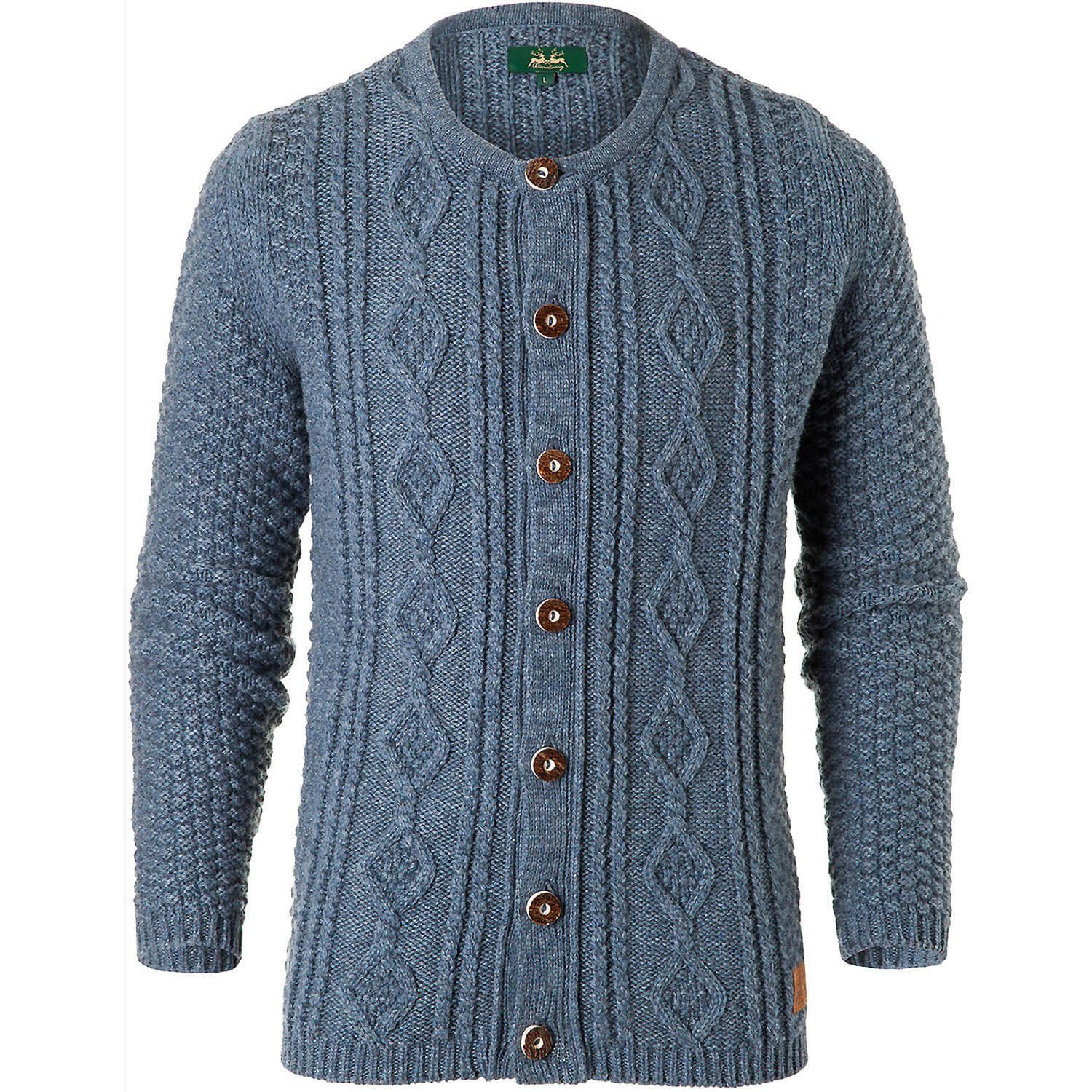 Wiesnkönig Trachtenstrickjacke Strickjacke Ferdinand Blau