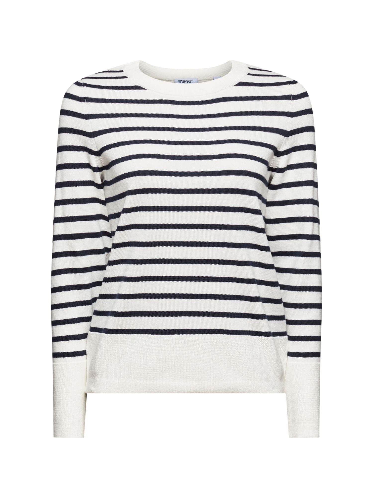 Esprit Sweatshirt Gestreiftes Sweatshirt mit Rundhalsausschnitt (1-tlg) OFF WHITE