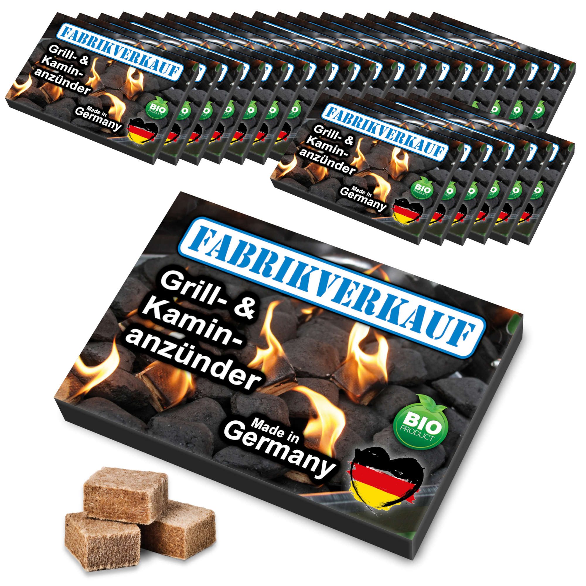Fabrikverkauf Grillanzünder Anzündwürfel 24 x 32 Stück - Kaminanzünder, Grillanzünder, (24-St)