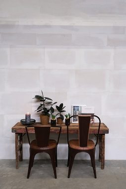 Trademark Esszimmerstuhl Esszimmerstuhl - glänzend mit Leder ohne Polsterung im Rost Look