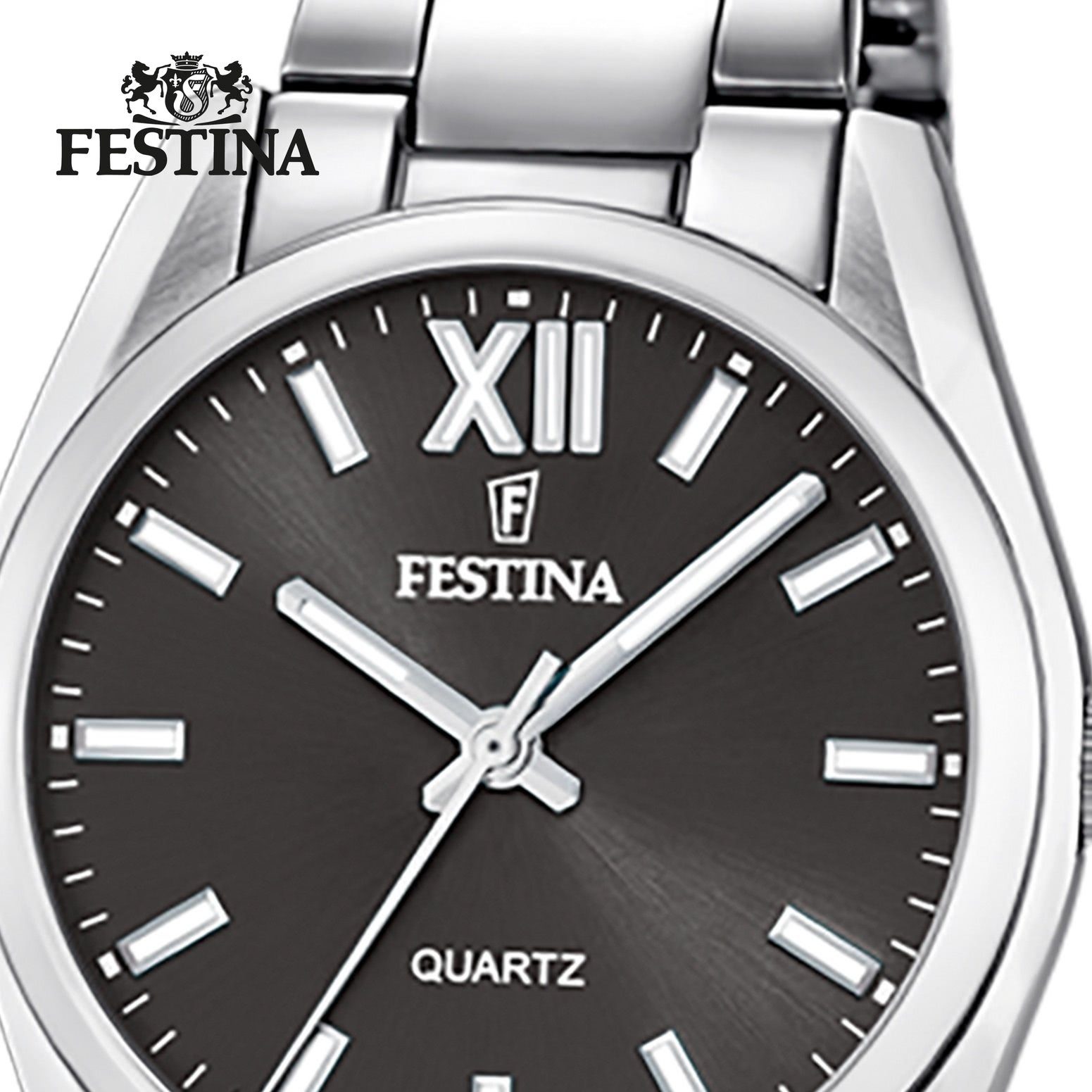 Festina Quarzuhr Festina Damenuhr Boyfriend, (Analoguhr), Damen Armbanduhr rund, Edelstahlarmband silber, Casual