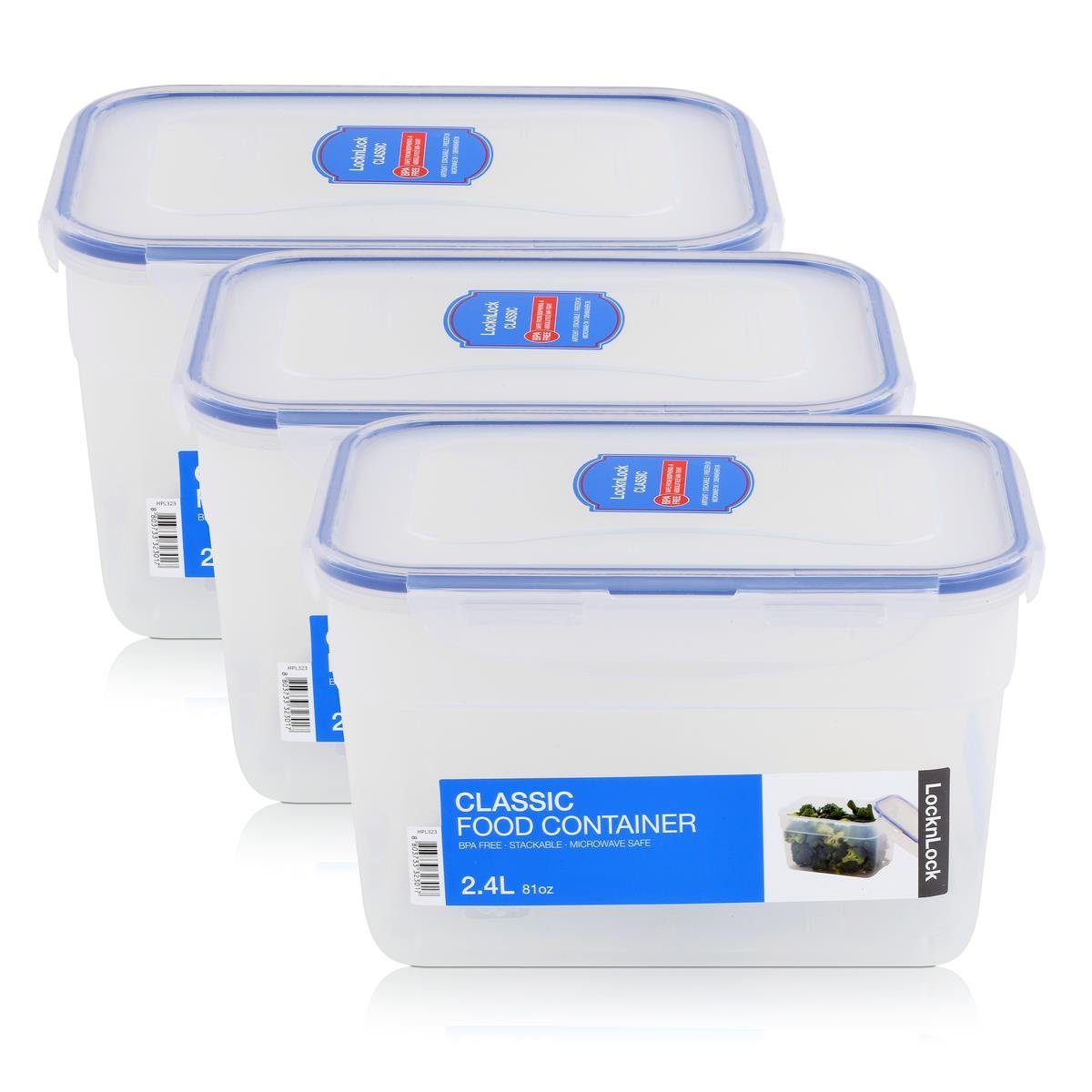 LocknLock Vorratsdose LocknLock Classic HPL323 Frischhaltedose 2,4L - Luft & Wasserdicht (3e, Kunststoff