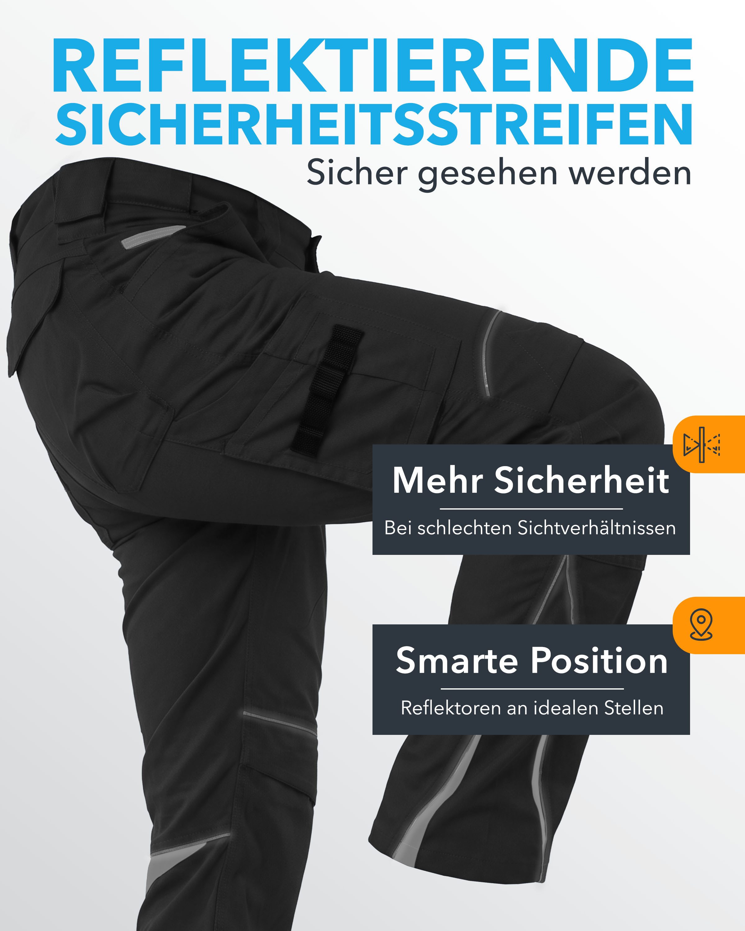 TMG International Arbeitshose Bundhose Cargohose Kultworker Herrenhose gerade und ergonomisch geschnitten - dehnbarer Hosenbund - bis Gr. 82 – Bild 5 von 5