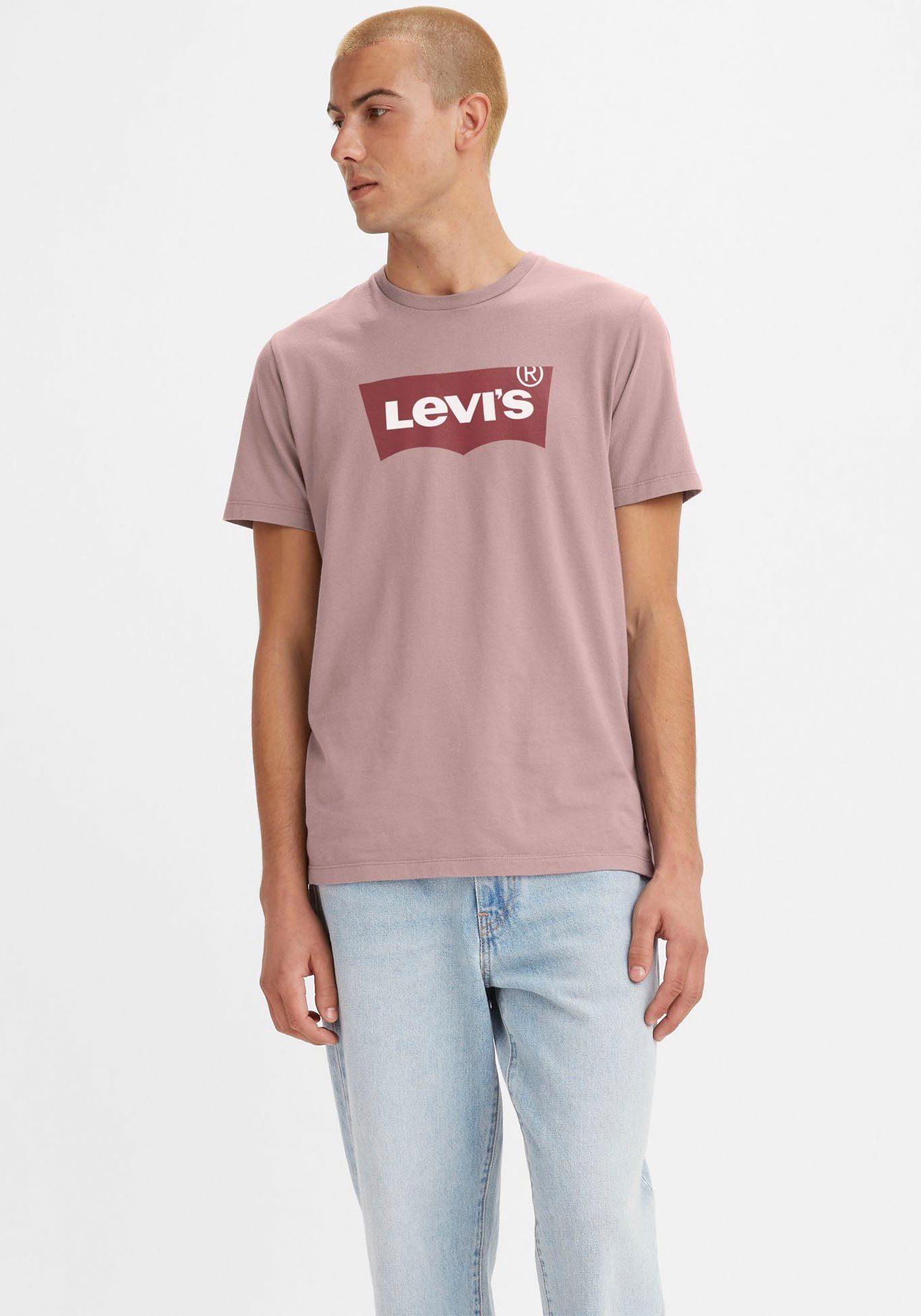 Levi's® T-Shirt CREWNECK TEE mit Logo-Front-Print pfirischfarben