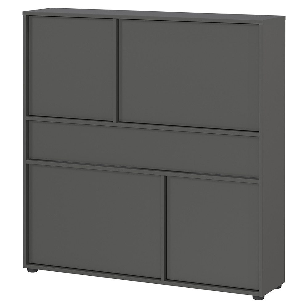 Lomadox Schuhschrank ALLOA-01 in graphit, 150 cm breit, geringe Tiefe (25cm), stehend oder hängend