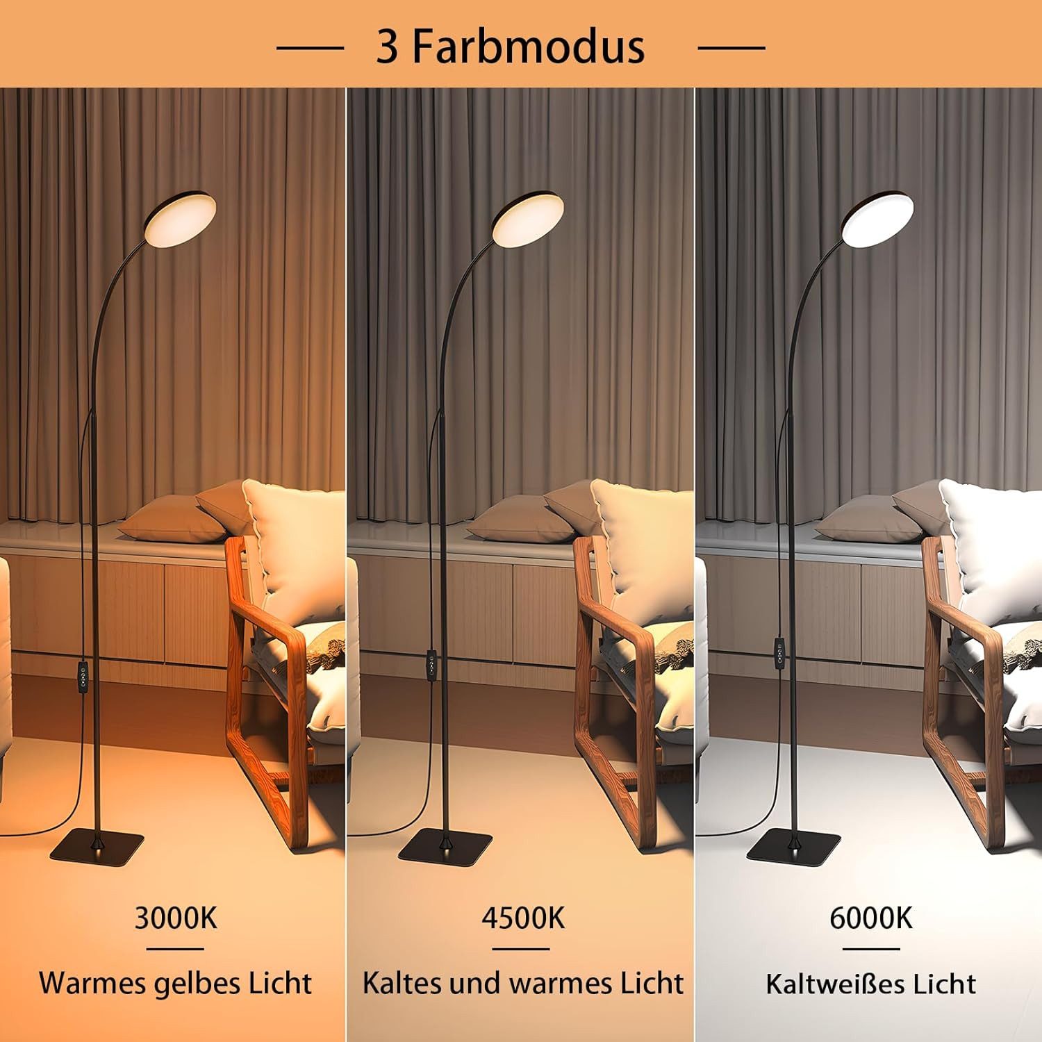 LMaxhome Stehlampe Wohnzimmer Dimmbar Standleuchte mit günstig online kaufen