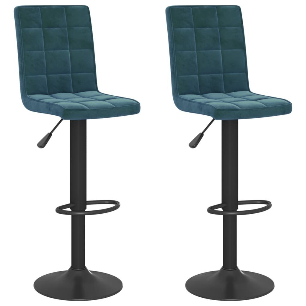 vidaXL Barhocker Barhocker 2 Stk. Blau Samt (2 St)