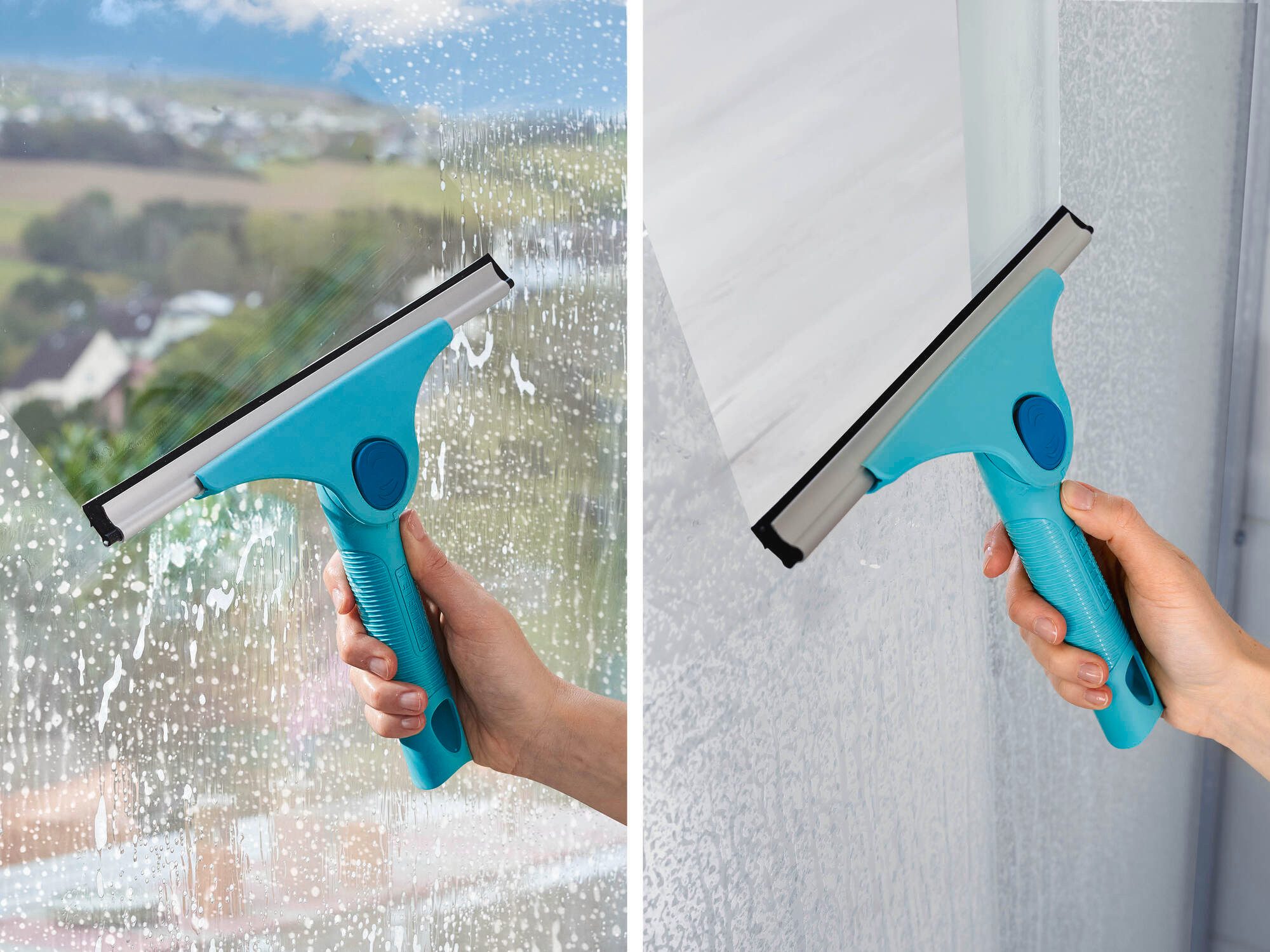 Leifheit Fenstersauger Abzieher 2in1 M Pro Reach, Bewegliches Gelenk, Kombi mit Click-System, 28cm