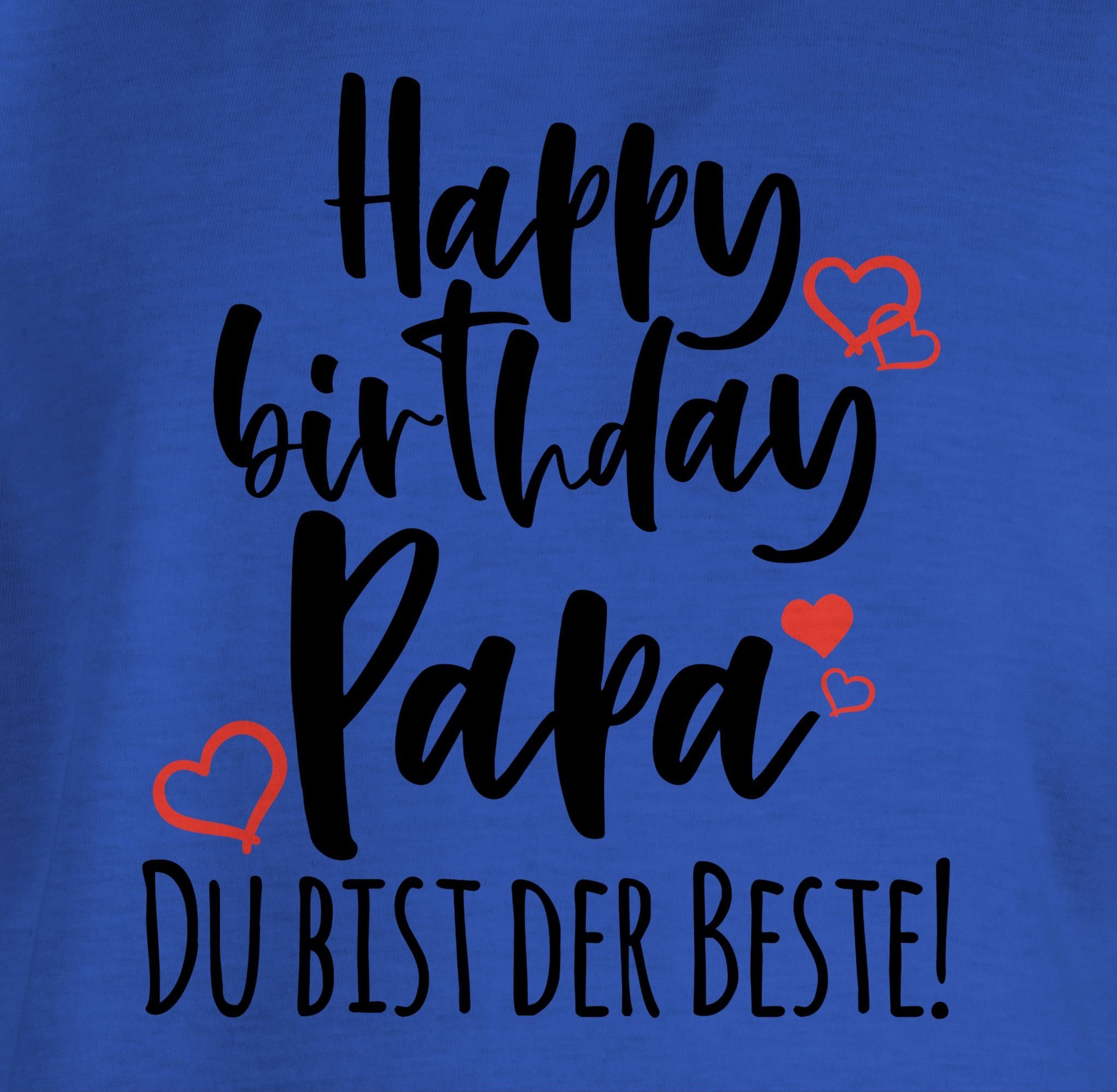 Sprüche 3 Happy T-Shirt Royalblau Shirtracer Kinder Statement Papa Birthday
