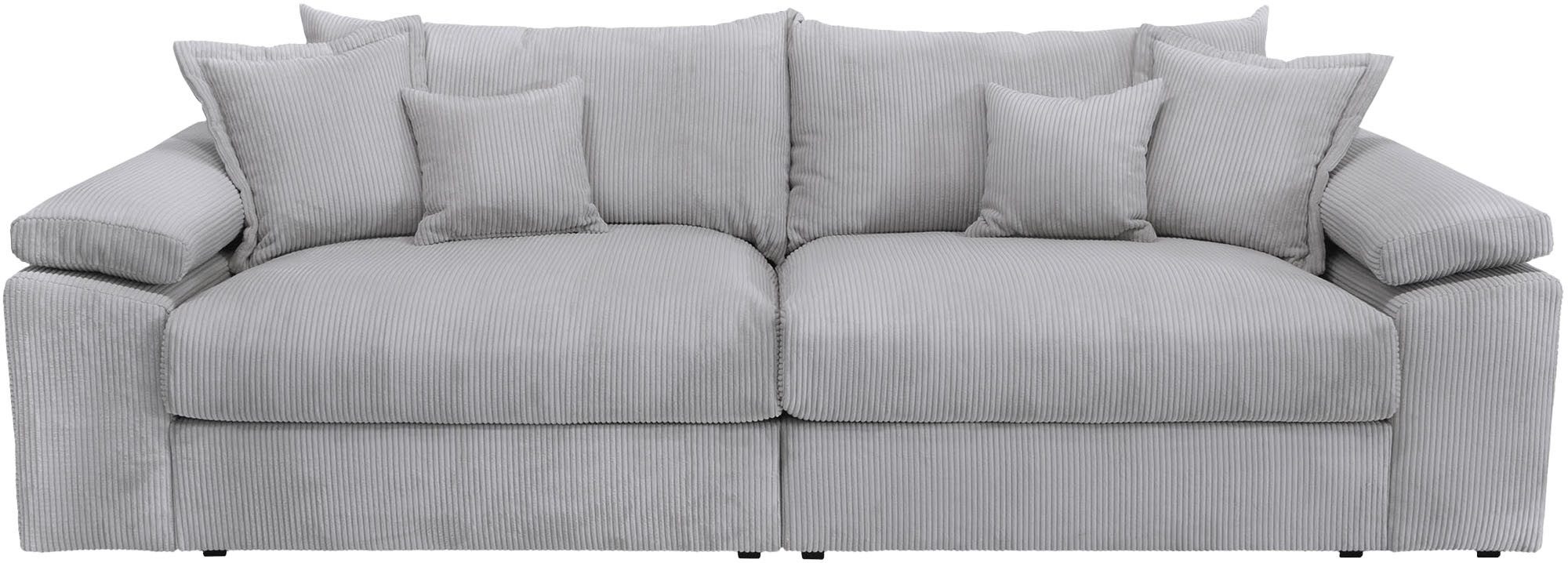 Home affaire Big-Sofa Soft&Cosy XL, B: 246 cm - OTTO. Verlässliche Qualität., Mega-Sofa, Cord oder Chenille-Struktur, mit Federkern & 4 Zierkissen