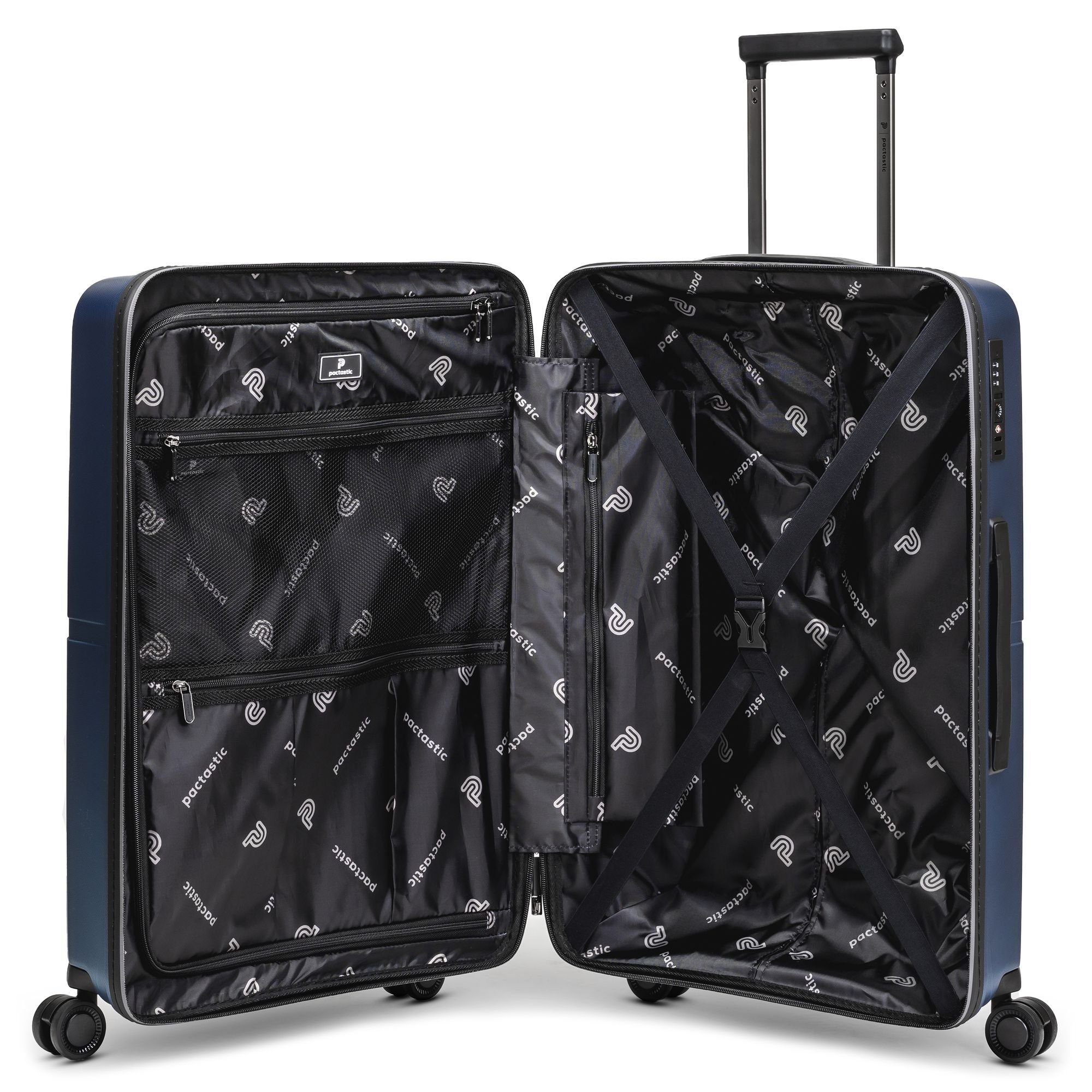 tlg), Trolleyset Polypropylen 01, 2 (3-teilig, 3 metallic dark-blue Collection Rollen, 4 Pactastic