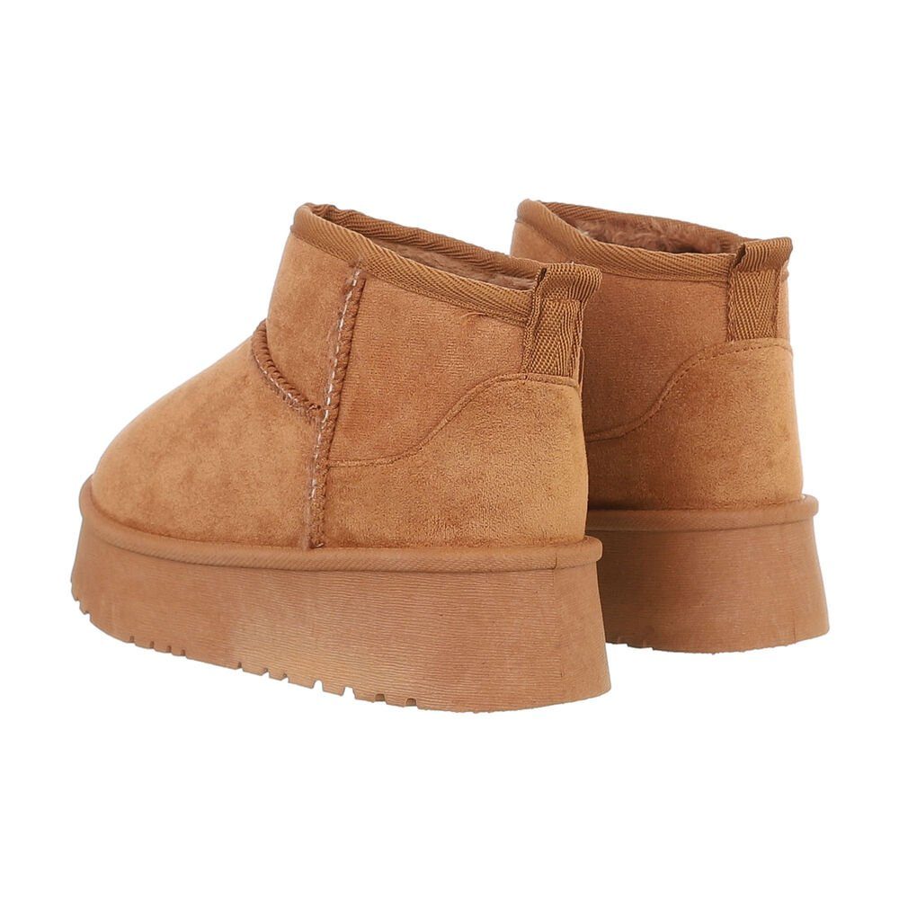 Ital-Design Damen Winterboots Freizeit Snowboots 01_Camel