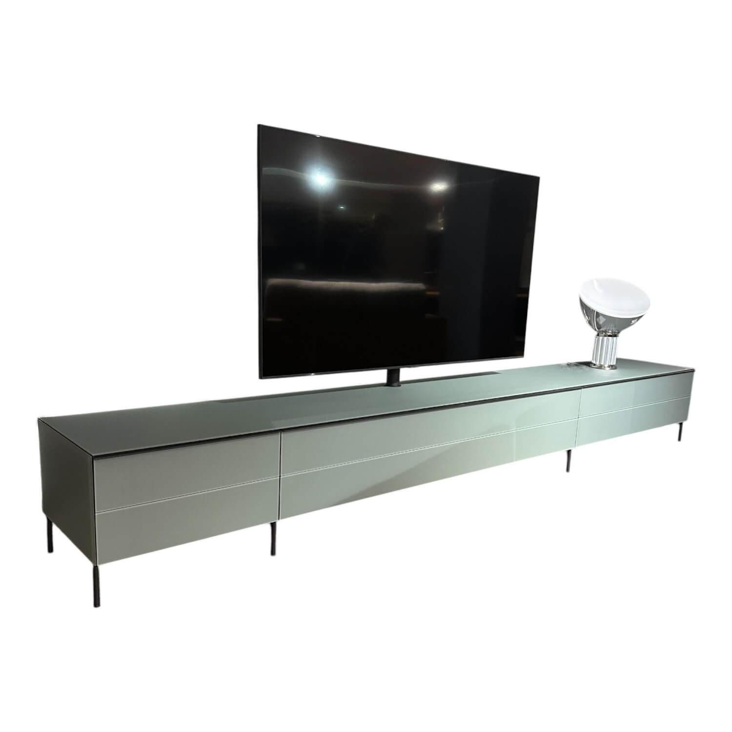 SPECTRAL Anbauschrank Lowboard Scala Lack Anthrazit Und Grau Metallgestell Schwarz