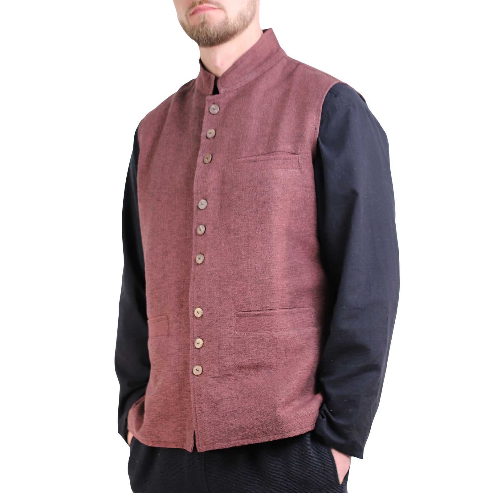 KUNST UND MAGIE Kurzweste Kunst und Magie Traditionelle Nepal Gilet Herren Hippie Weste