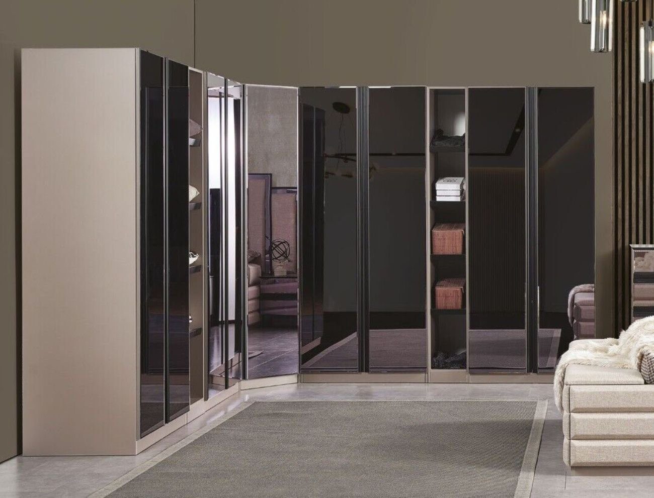 JVmoebel Schränke Möbel Begehbare Kleiderschrank) Loft 1x Europa (1-St., in Eckkleiderschrank Made konfigurieren Schrank Schlafzimmer