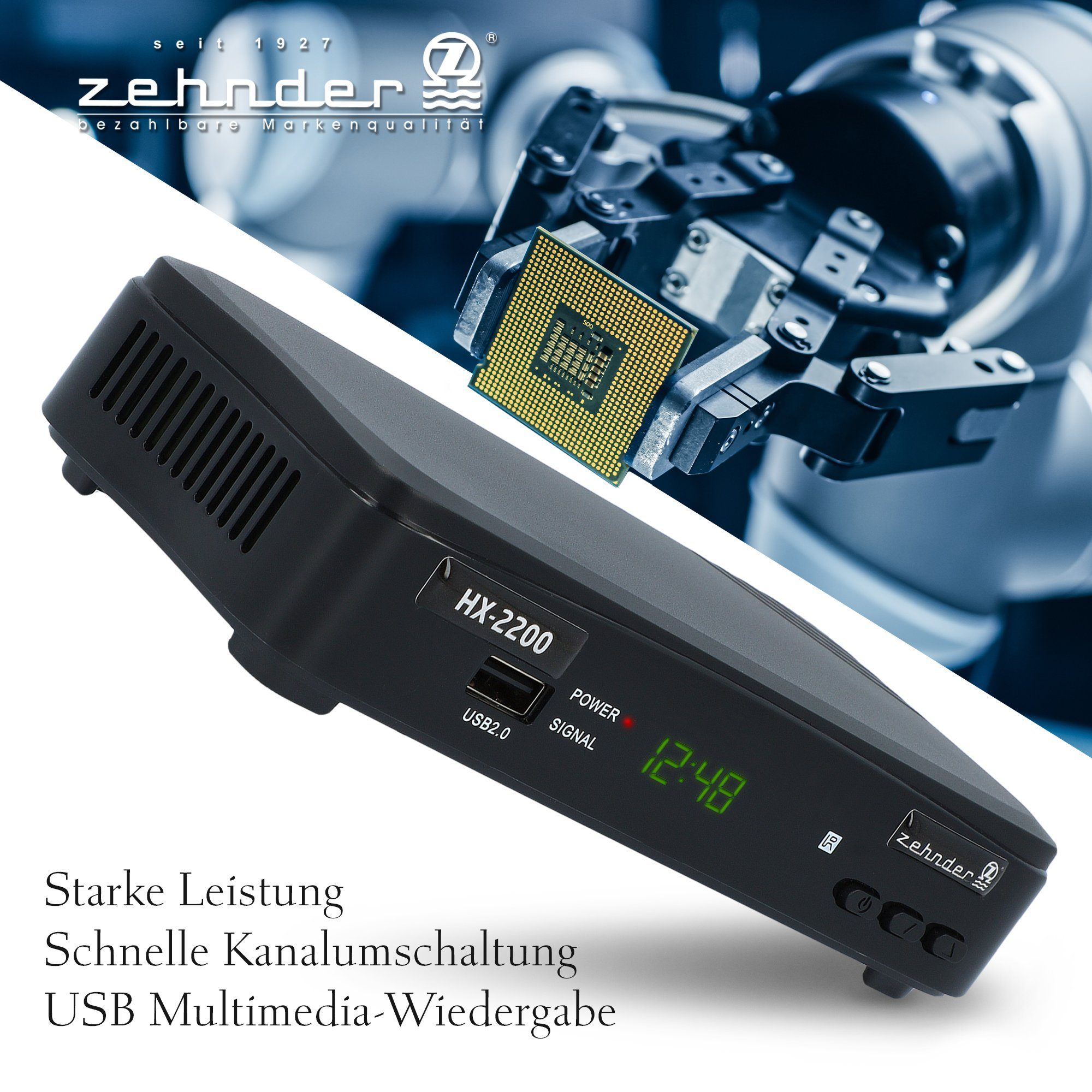 SCART, - SAT-Receiver Coaxial, Camping tauglich) Einkabel (Aufnahmefunktion, 12V PVR ready USB, HDMI, HX-2200 Zehnder