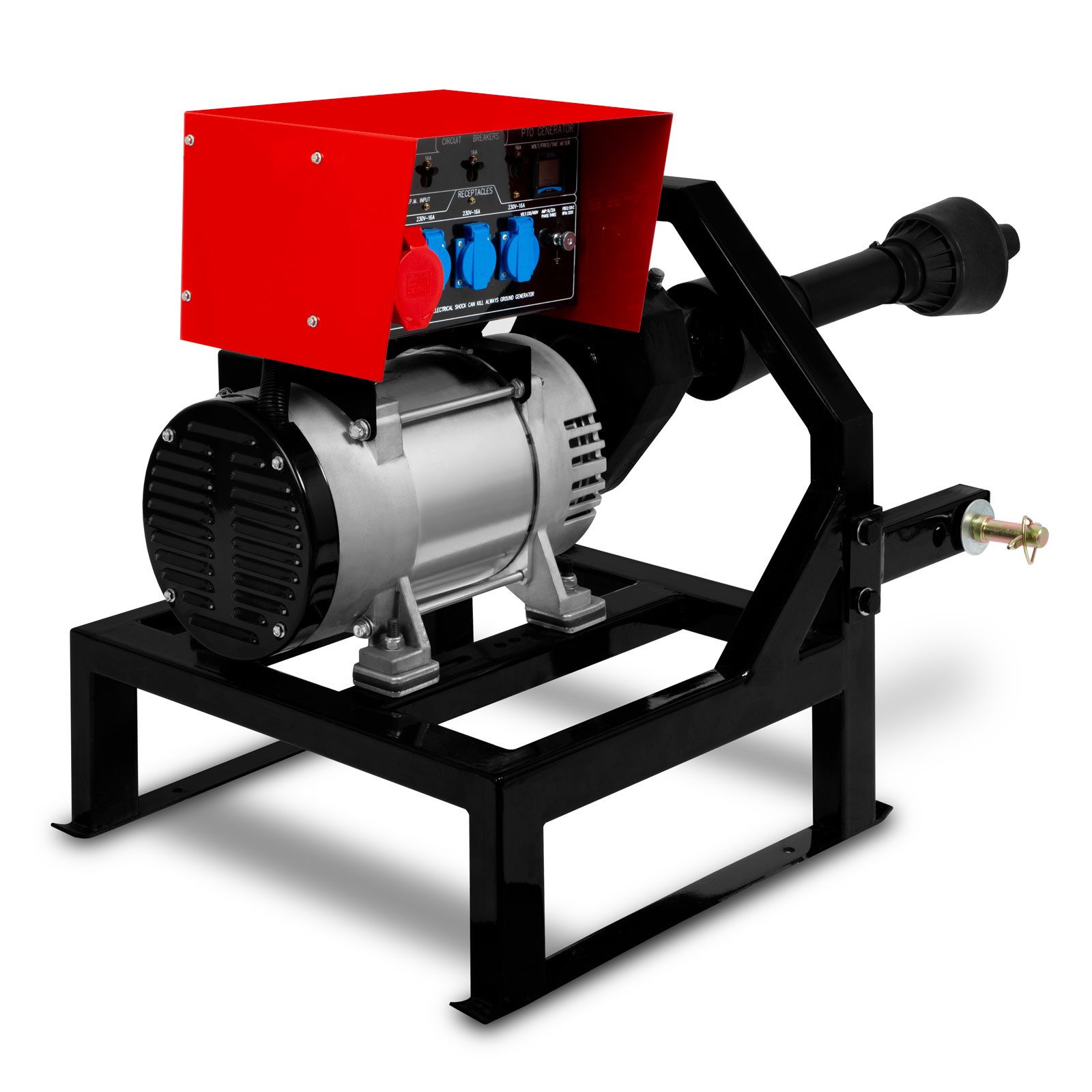 EBERTH Power Generator PTO Generator 18.75 kVA, 3x230V / 1x400V IP44, 15 kW, PTO shaft 1-3/8" 6 teeth, 3-point linkage