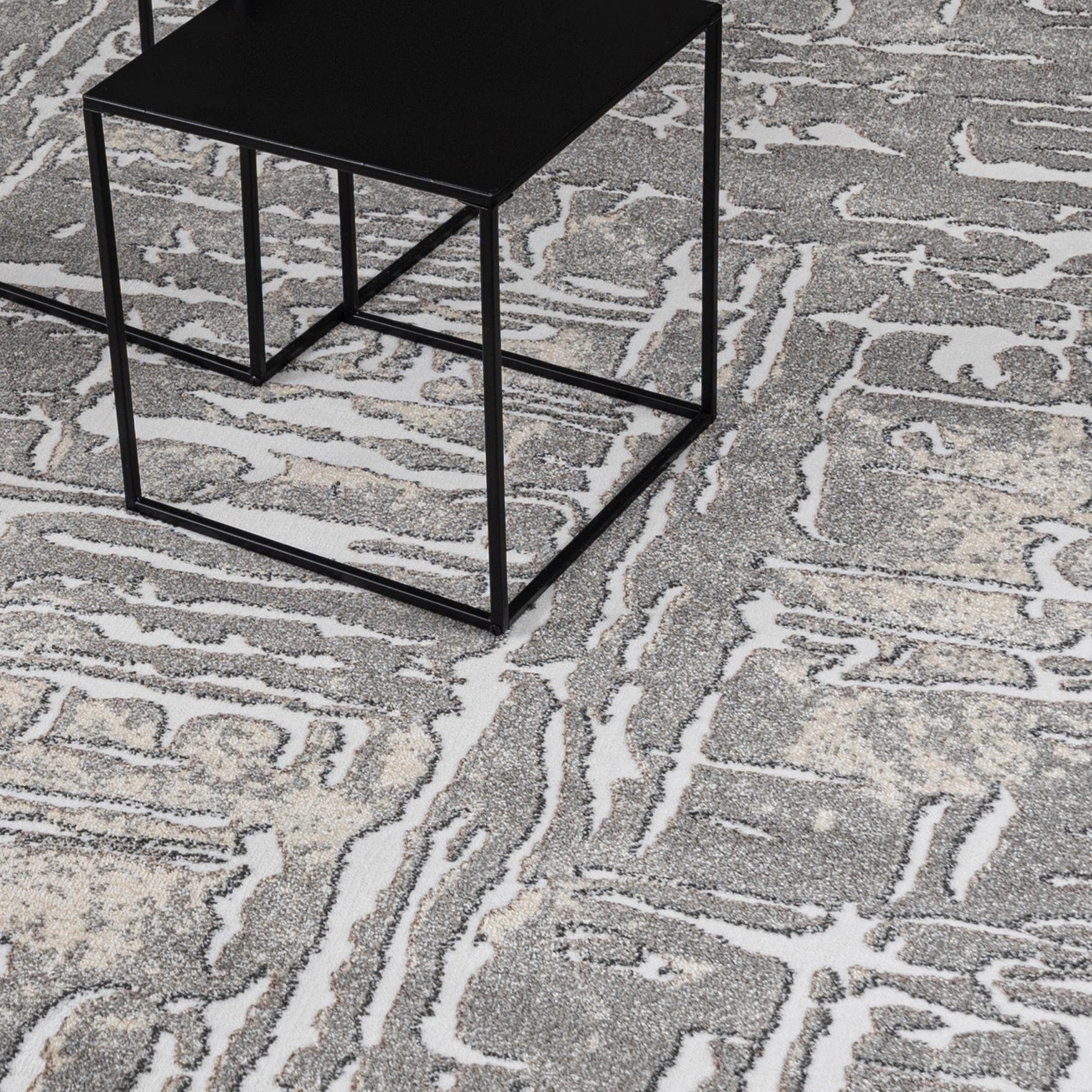 Mazovia Designteppich Modern Teppich für Wohnzimmer Abstrakt Muster, Creme, 80 x 150 cm, Abstrakt, Modern, Höhe 10 mm, Kurzflor