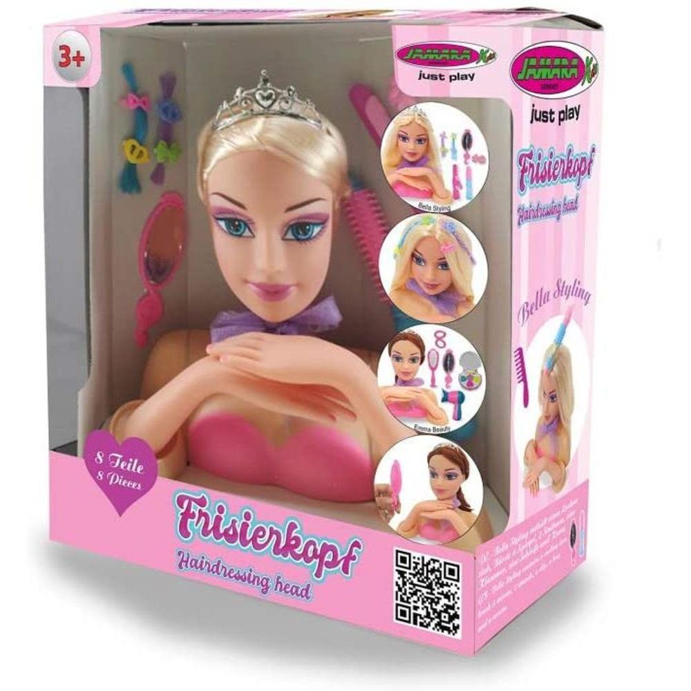 Jamara Frisierkopf Bella Styling, inkl. Haarzubehör, Rollenspiel, für Mädchen, stylen, frisieren
