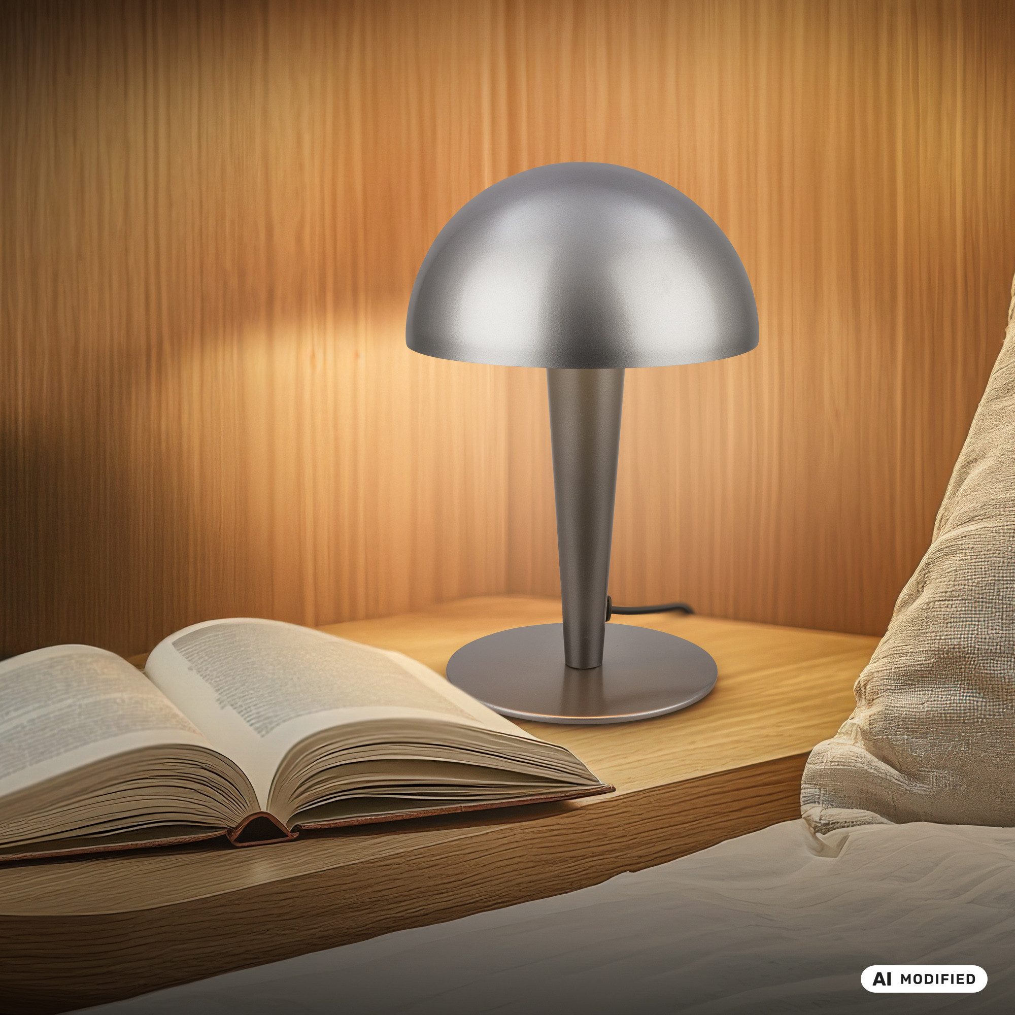 Briloner Leuchten LED Tischleuchte Tischlampe E14 Kabelschalter Pilzleuchte Design, ohne Leuchtmittel, Abhängig vom Leuchtmittel, 15x22,5 cm, Schlafzimmer, Wohnzimmer, Büro