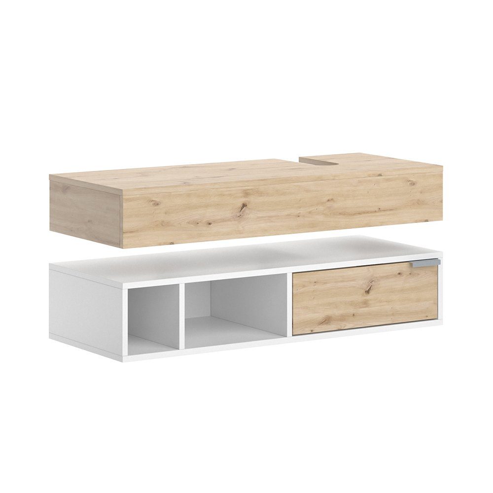 Vicco Waschbeckenunterschrank Henri, Weiß/Artisan-Eiche, 100 x günstig online kaufen