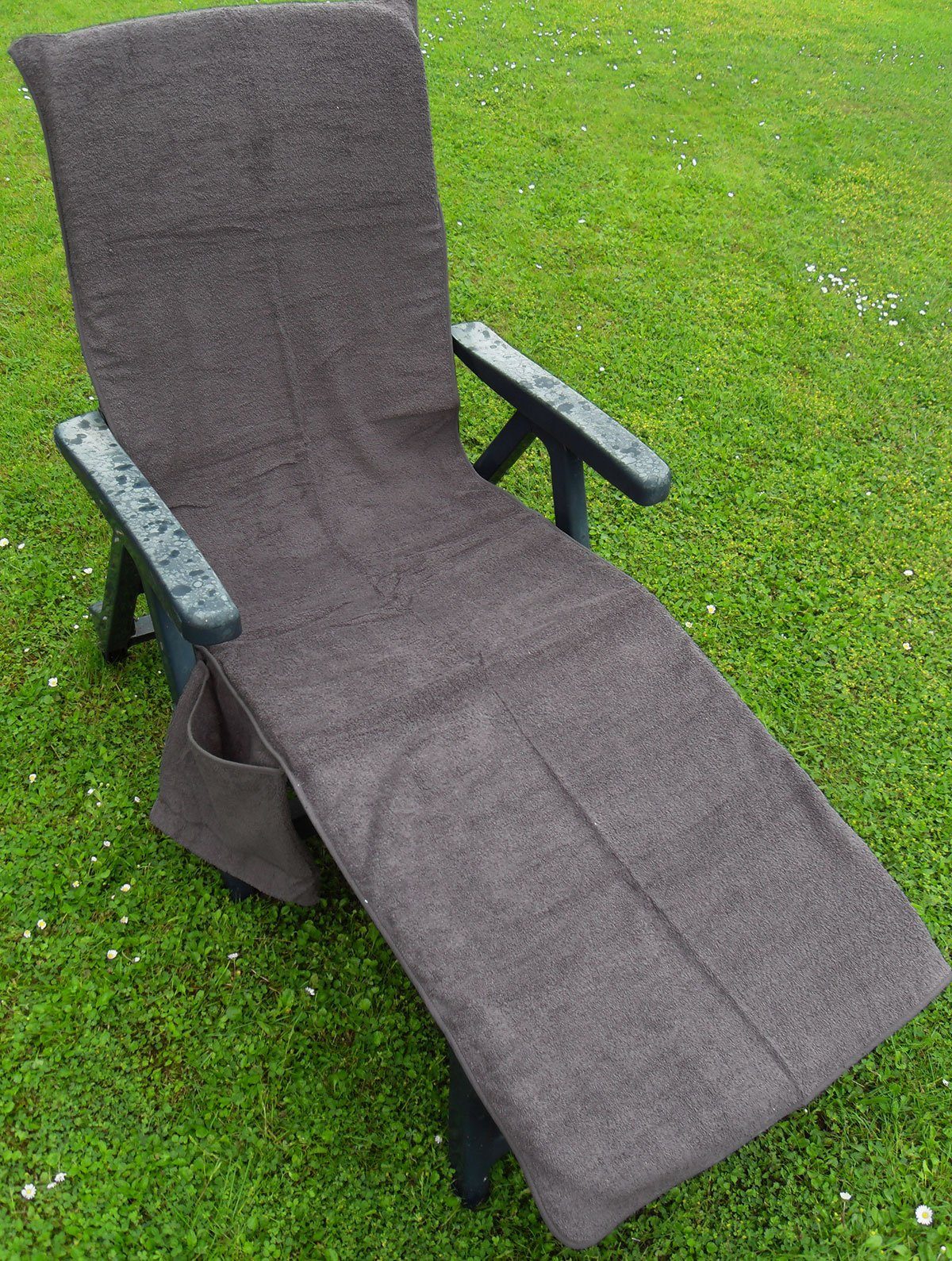 Liegenauflage Frottee Liegestuhl Schonbezug, mit Seitentasche, 190 x 60 cm