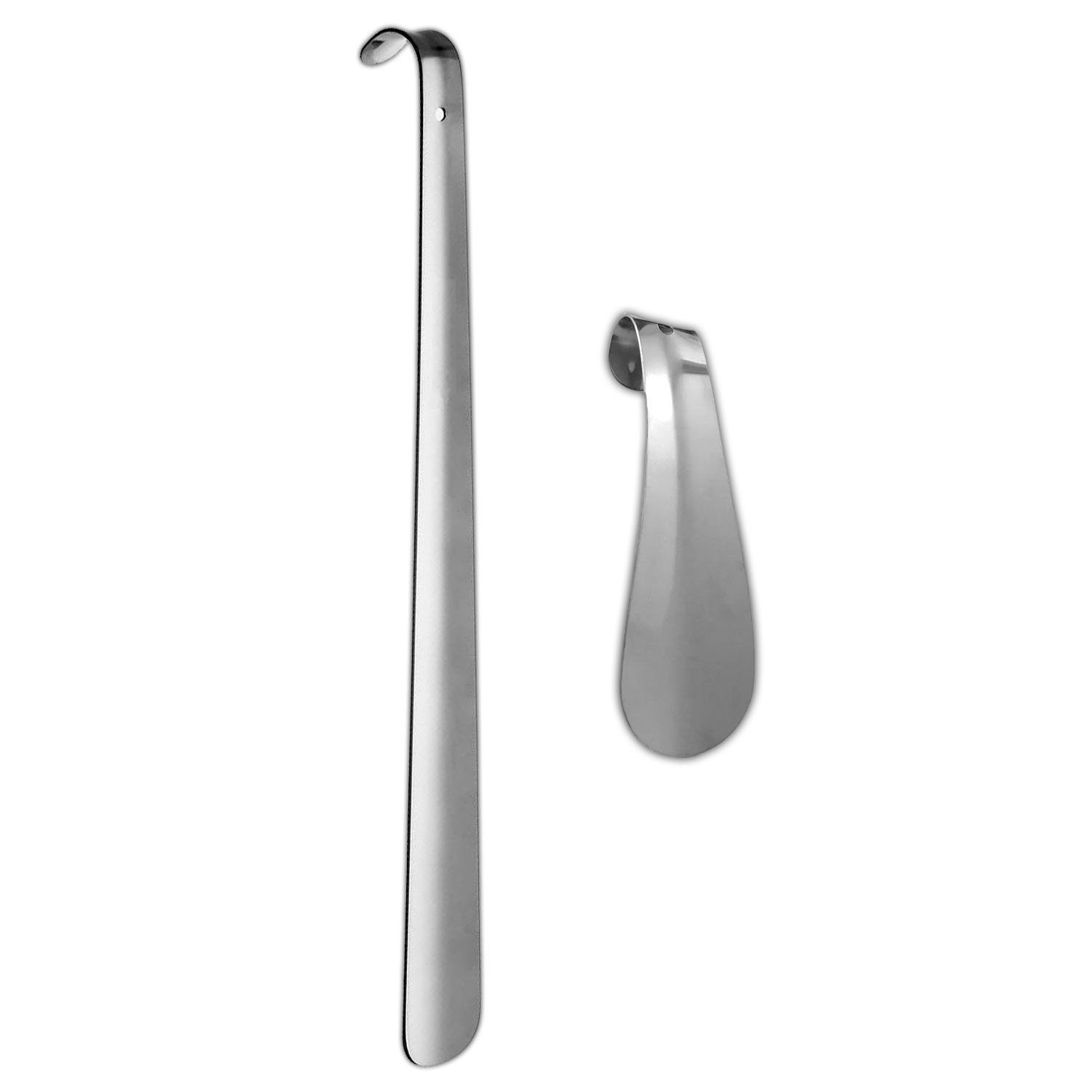 HAC24 Schuhlöffel Edelstahl Schuhanzieher Set Schuhanziehhilfe Metall (Set, 2-tlg), 1x 51,5 cm, 1x 15 cm