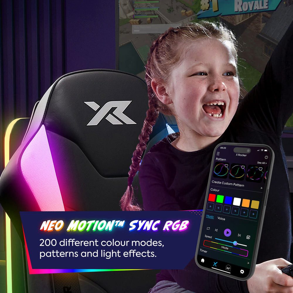 X Rocker Gaming Chair Shadow RGB 2.0 Audio Floor Rocker Gaming Stuhl – Schw günstig online kaufen