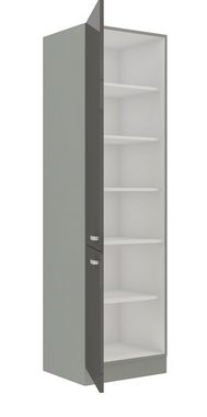 Küchen-Preisbombe Hochschrank 60 cm Küche Bianca Grey Grau Hochglanz Küchenzeile Küchenblock