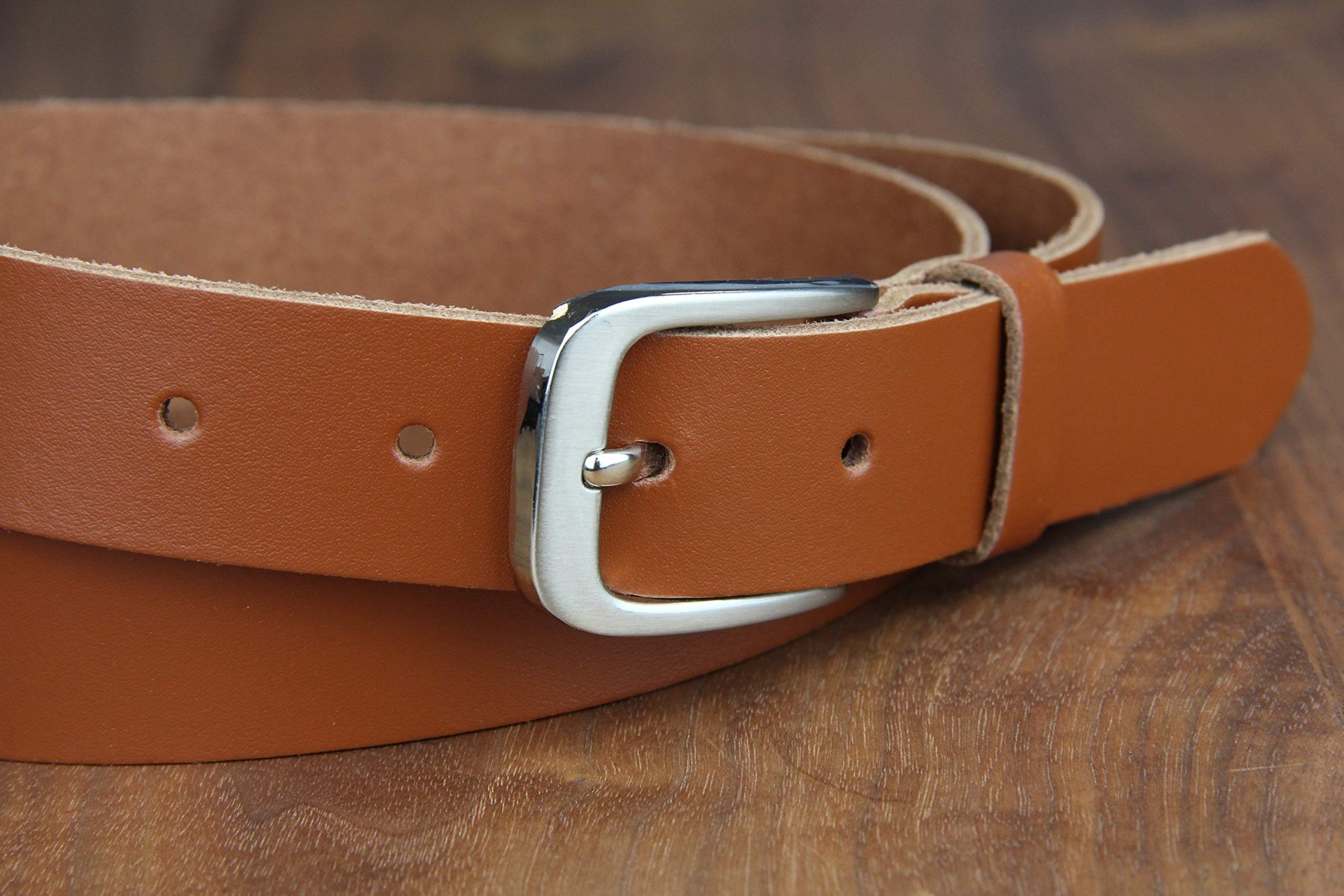 Frentree Ledergürtel aus 100% Echtleder, MADE IN GERMANY 3 cm breiter Gürtel aus Leder, kürzbar, Braun