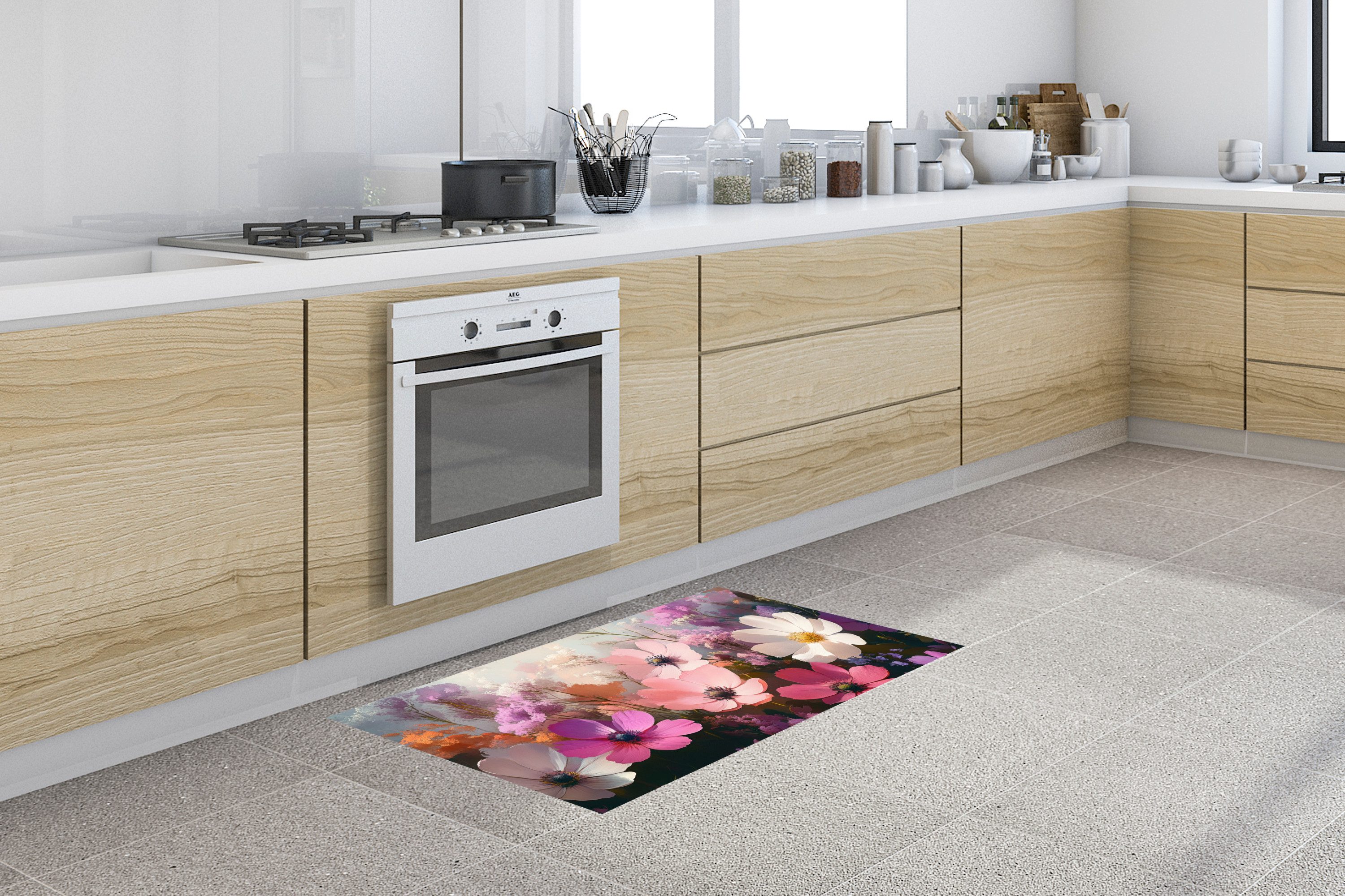 MuchoWow Küchenläufer Blumen - Bunt - günstig online kaufen