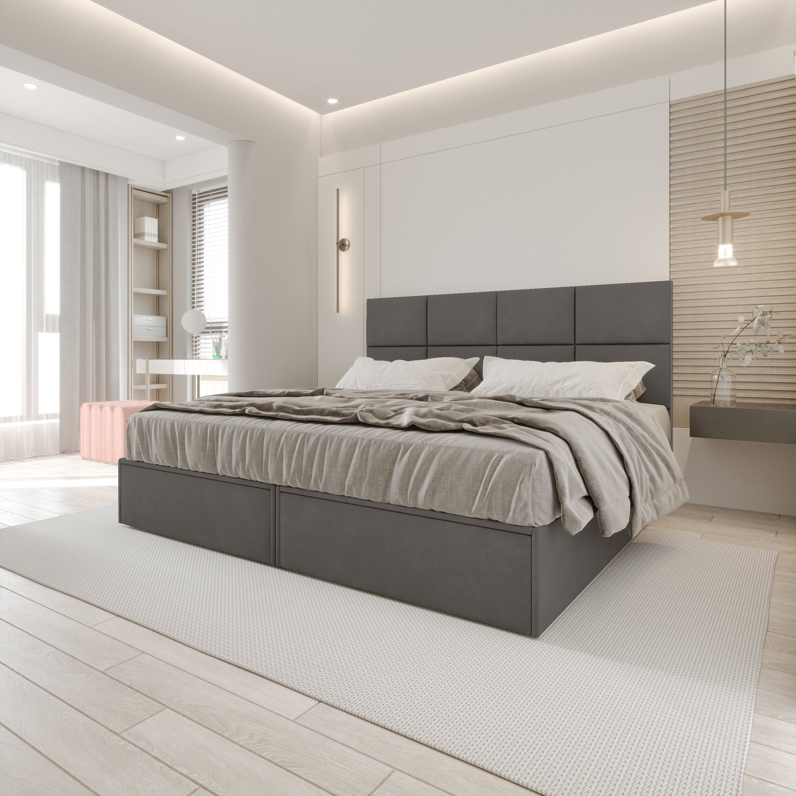 TRADA Boxspringbett GARDA mit Pocketmatratze & Topper 140x200 cm (Bett + Matratze + Topper), in verschiedenen Größen und Farben